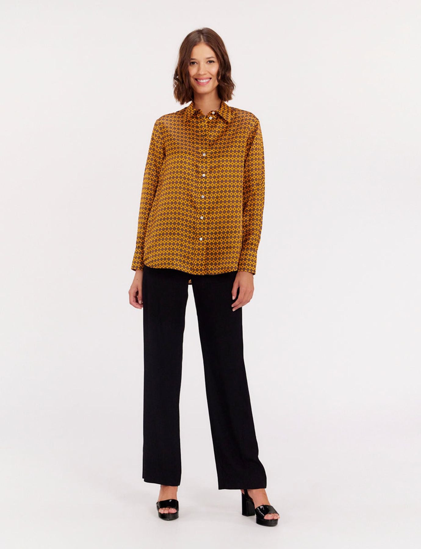 Maureen satin print shirt