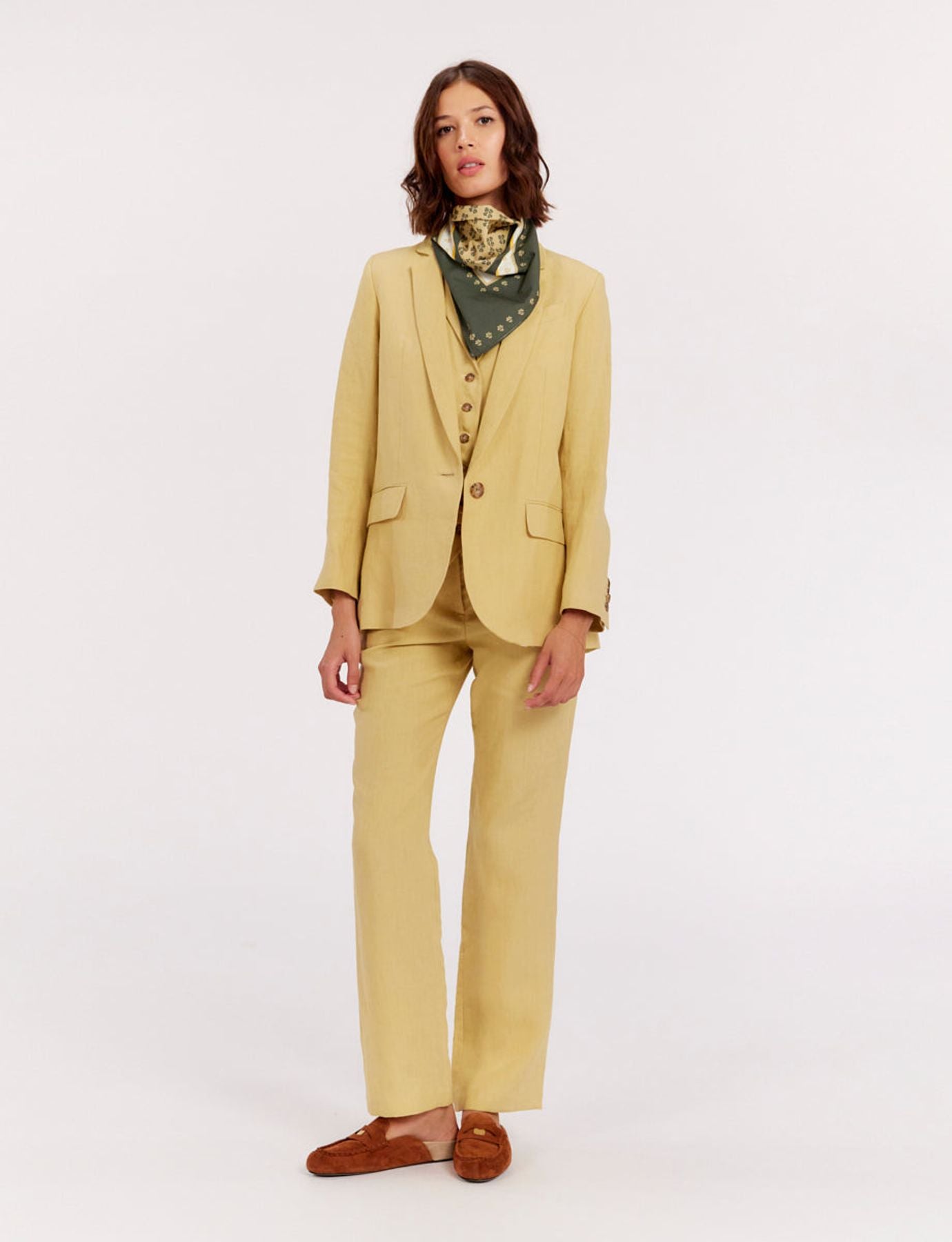 Chaqueta Bruna de lino amarillo
