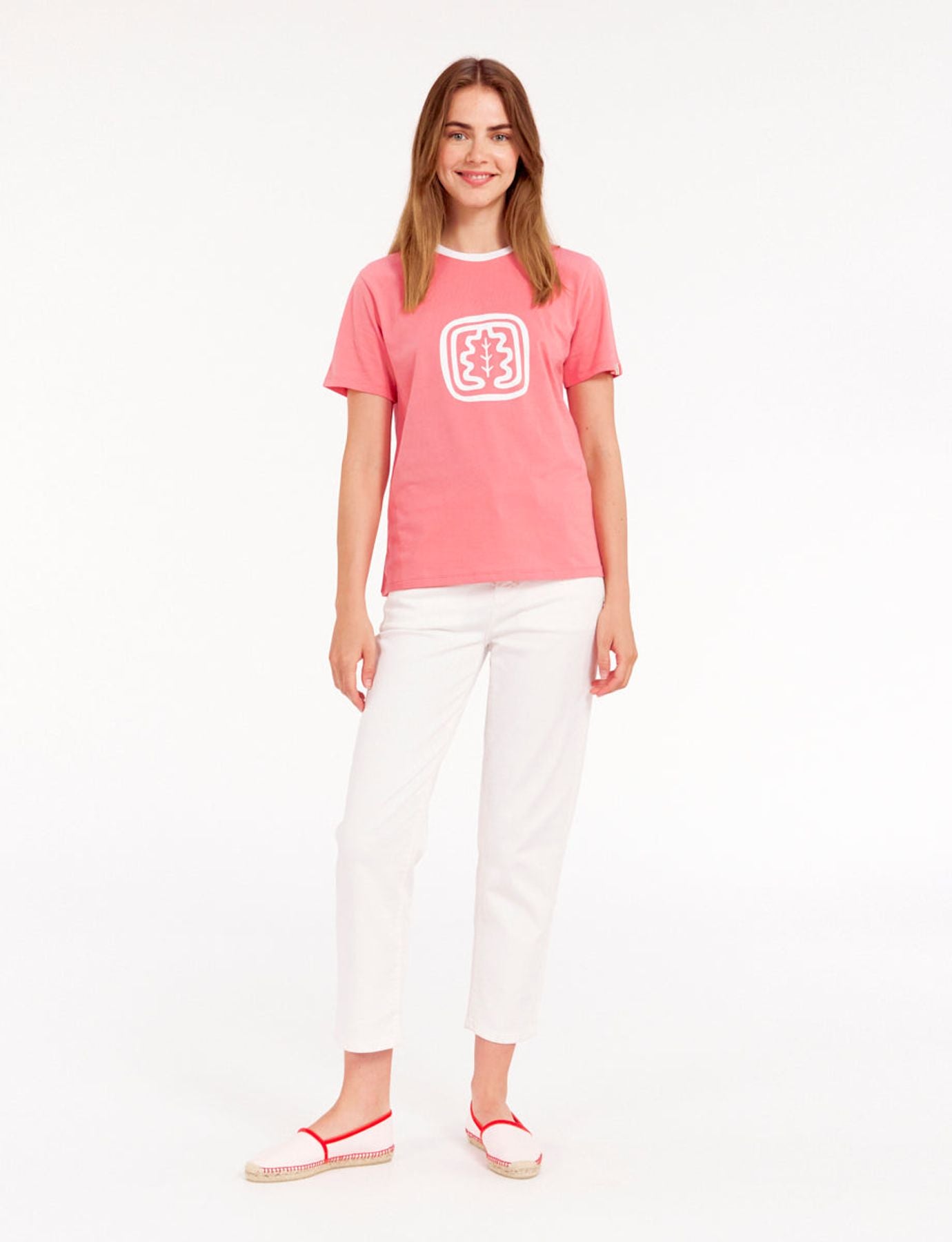 Camiseta rosa Oscar de cuello redondo