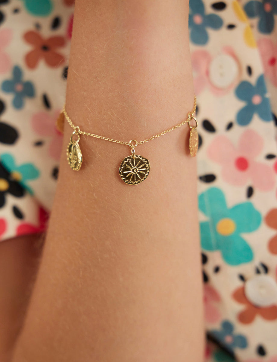 Bracciale di medaglie placcato oro Lutèce