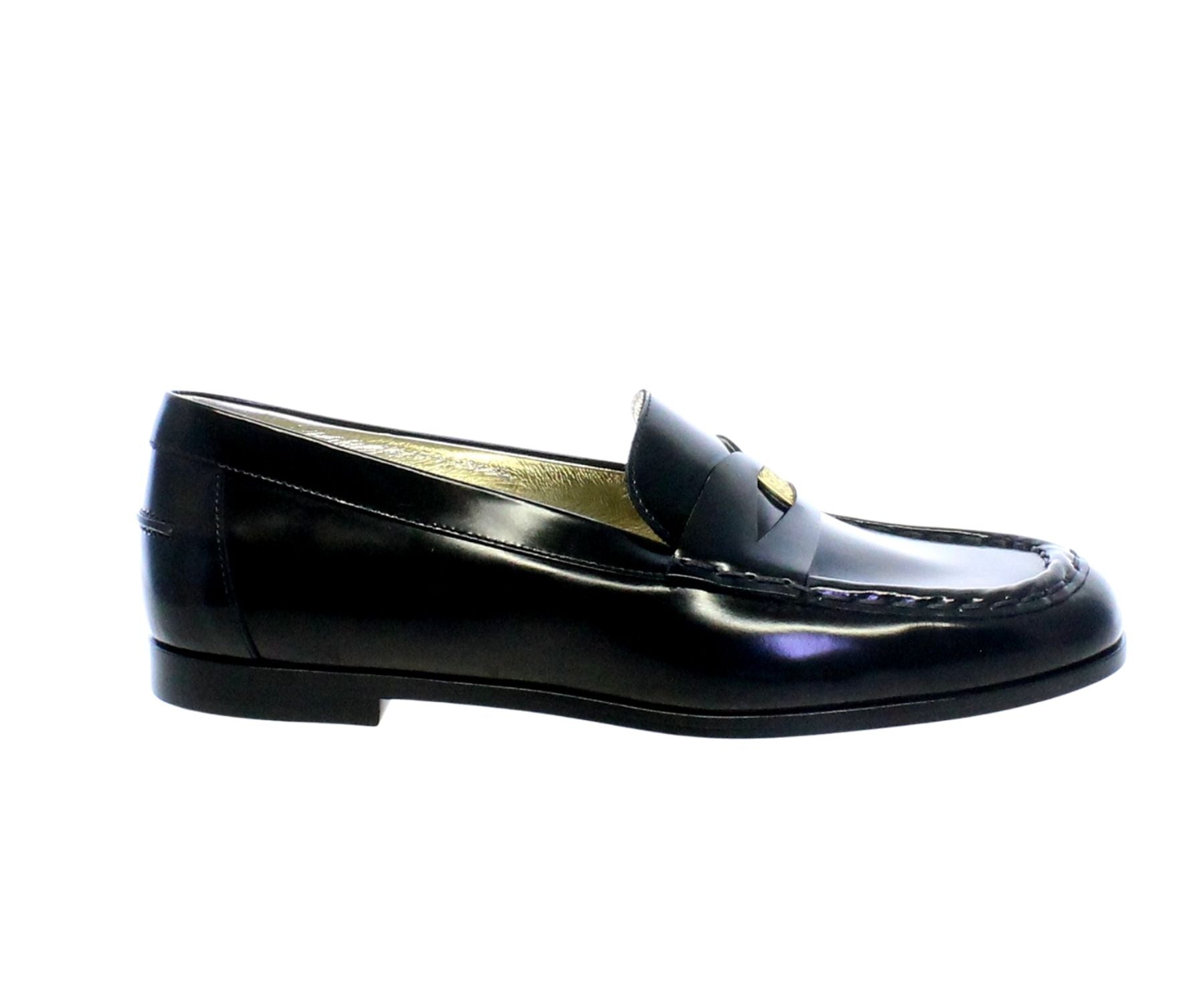 Mocasín Elvire de piel glacé negra