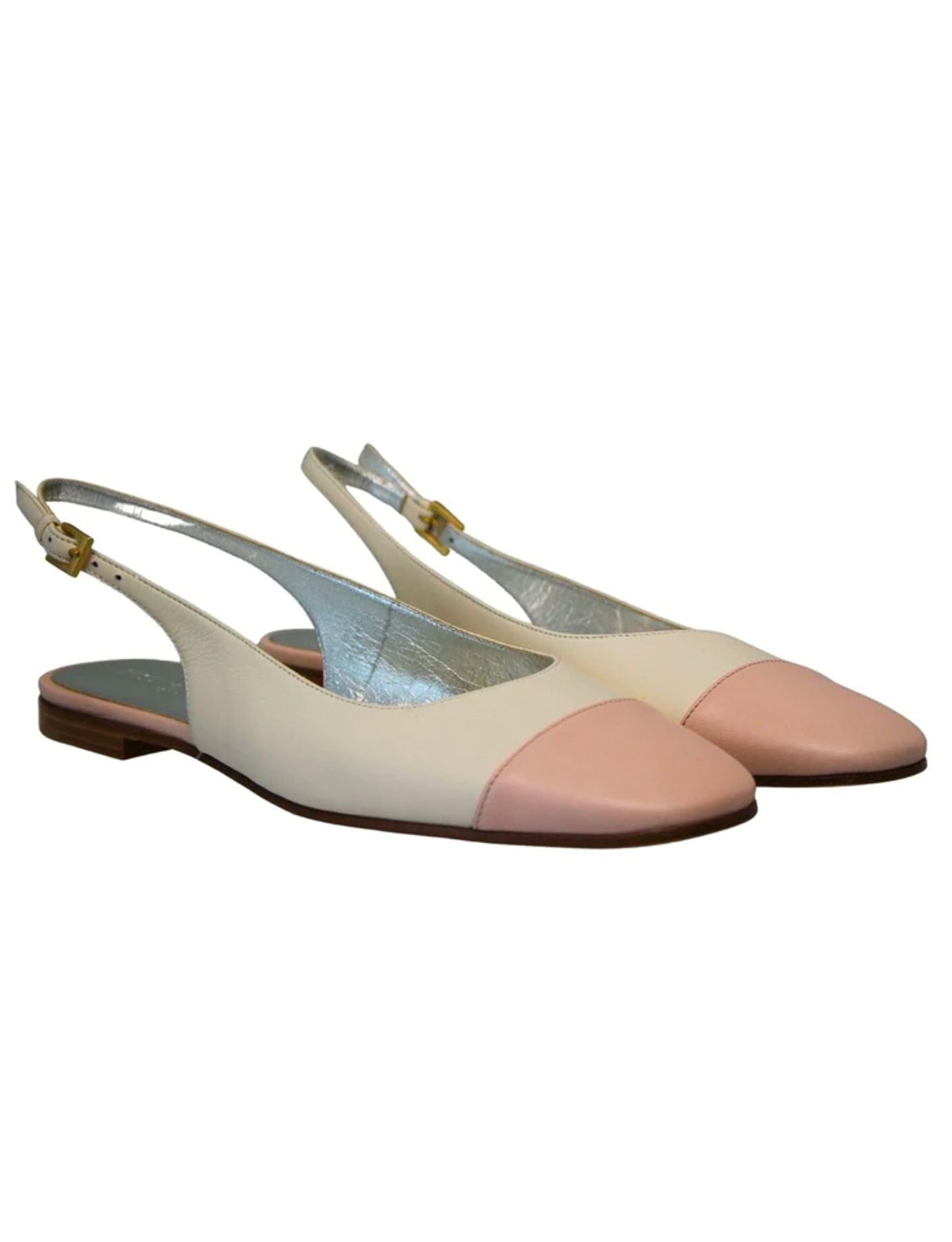 Celia cream and nude slingback ballerina
