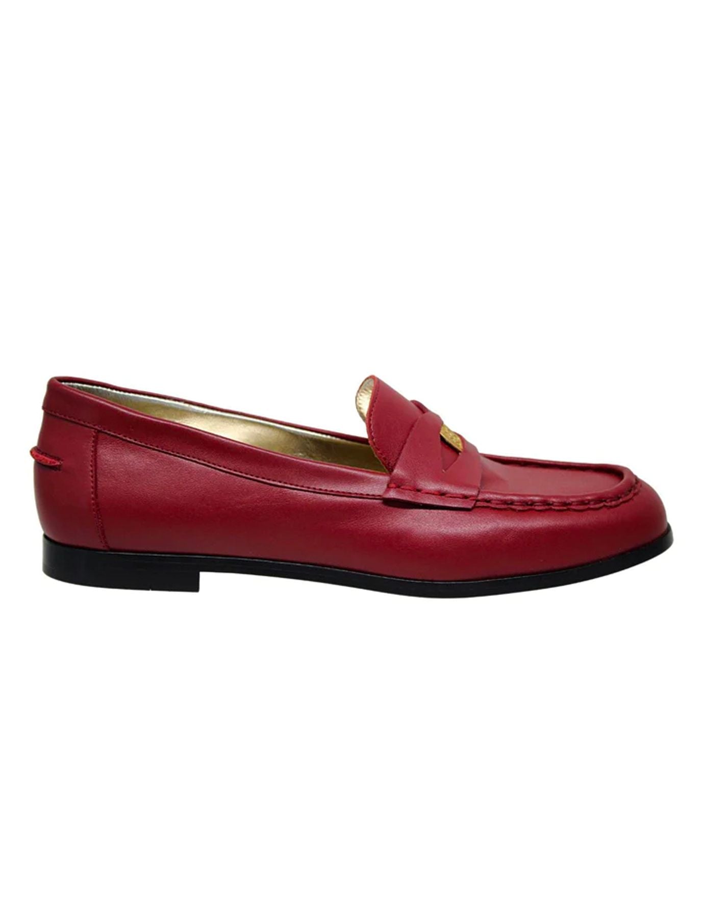 Red leather moccasin