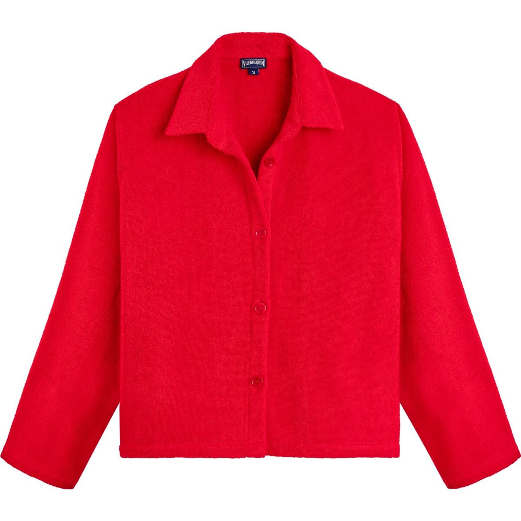 Ines x Vilebrequin chaqueta de rizo color amapola