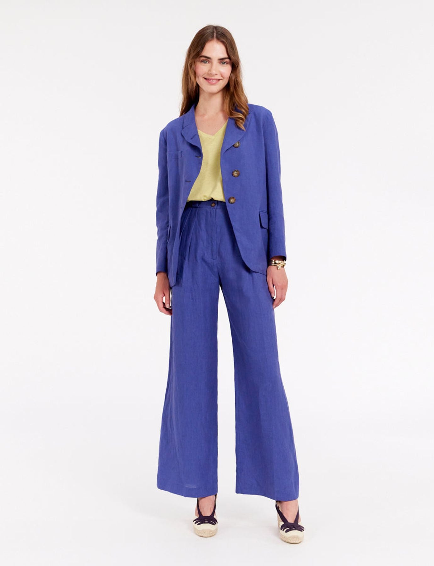 Chaqueta Yohan de lino azul
