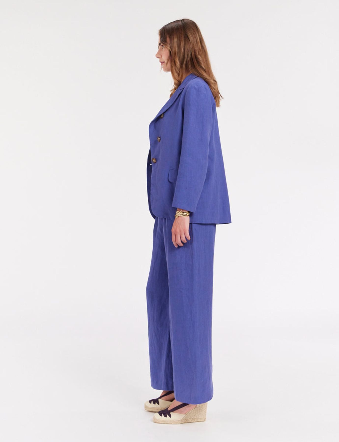 Chaqueta Yohan de lino azul