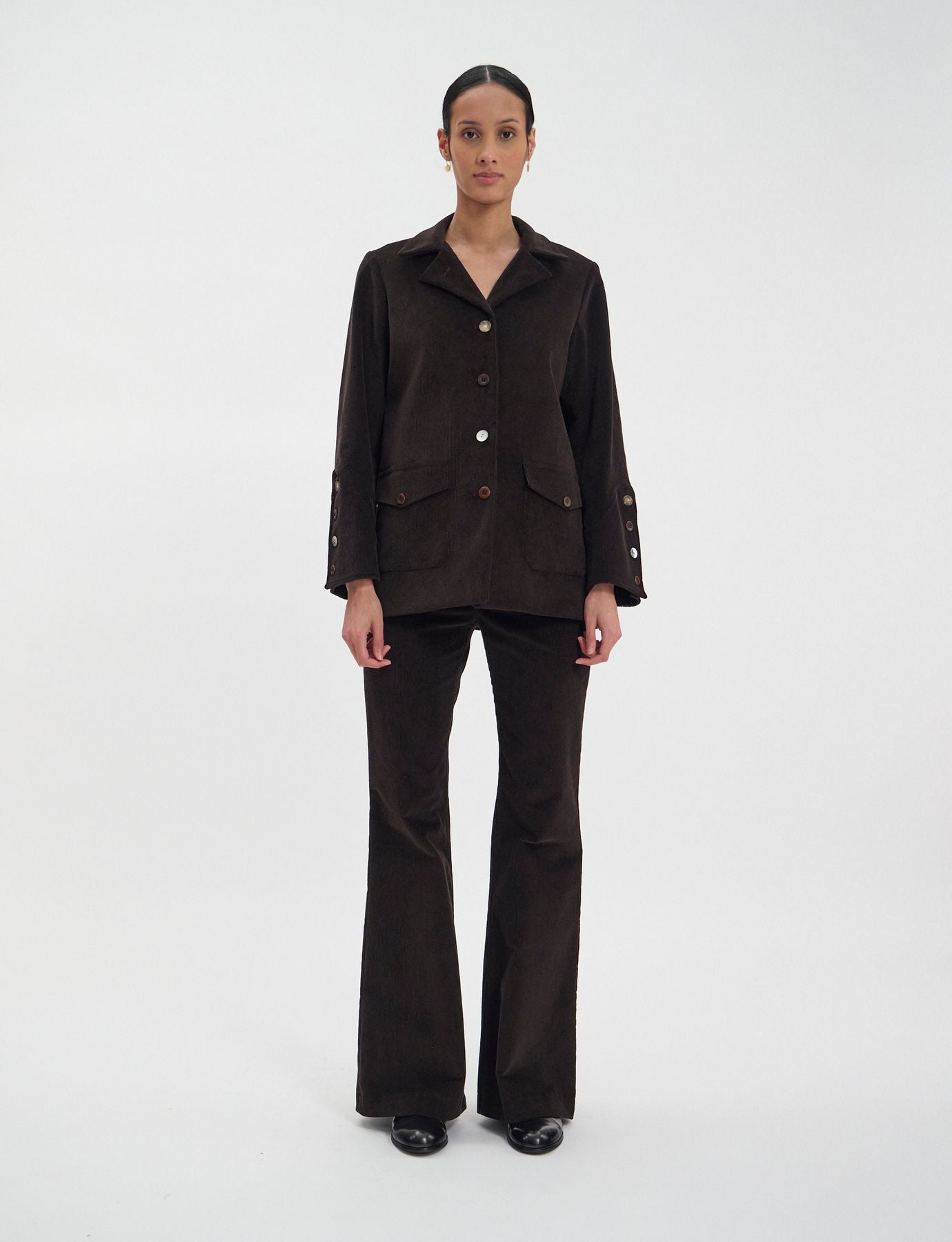 Chaqueta Jill de terciopelo marrón milleraies