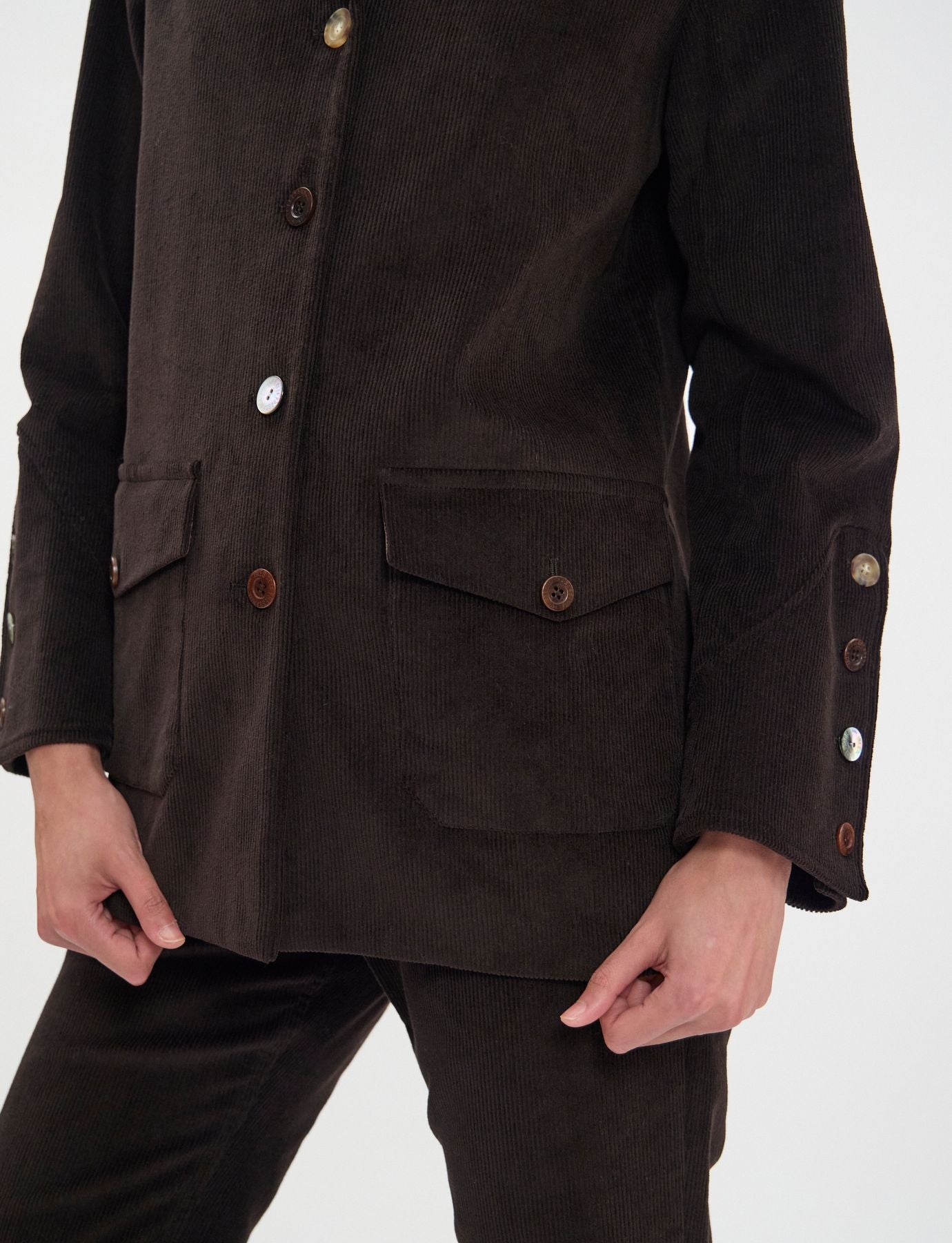 Chaqueta Jill de terciopelo marrón milleraies