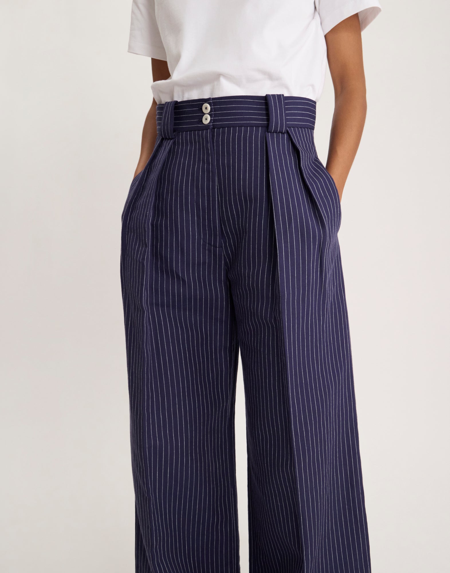 Pantalon Marlène en rayonne et lin