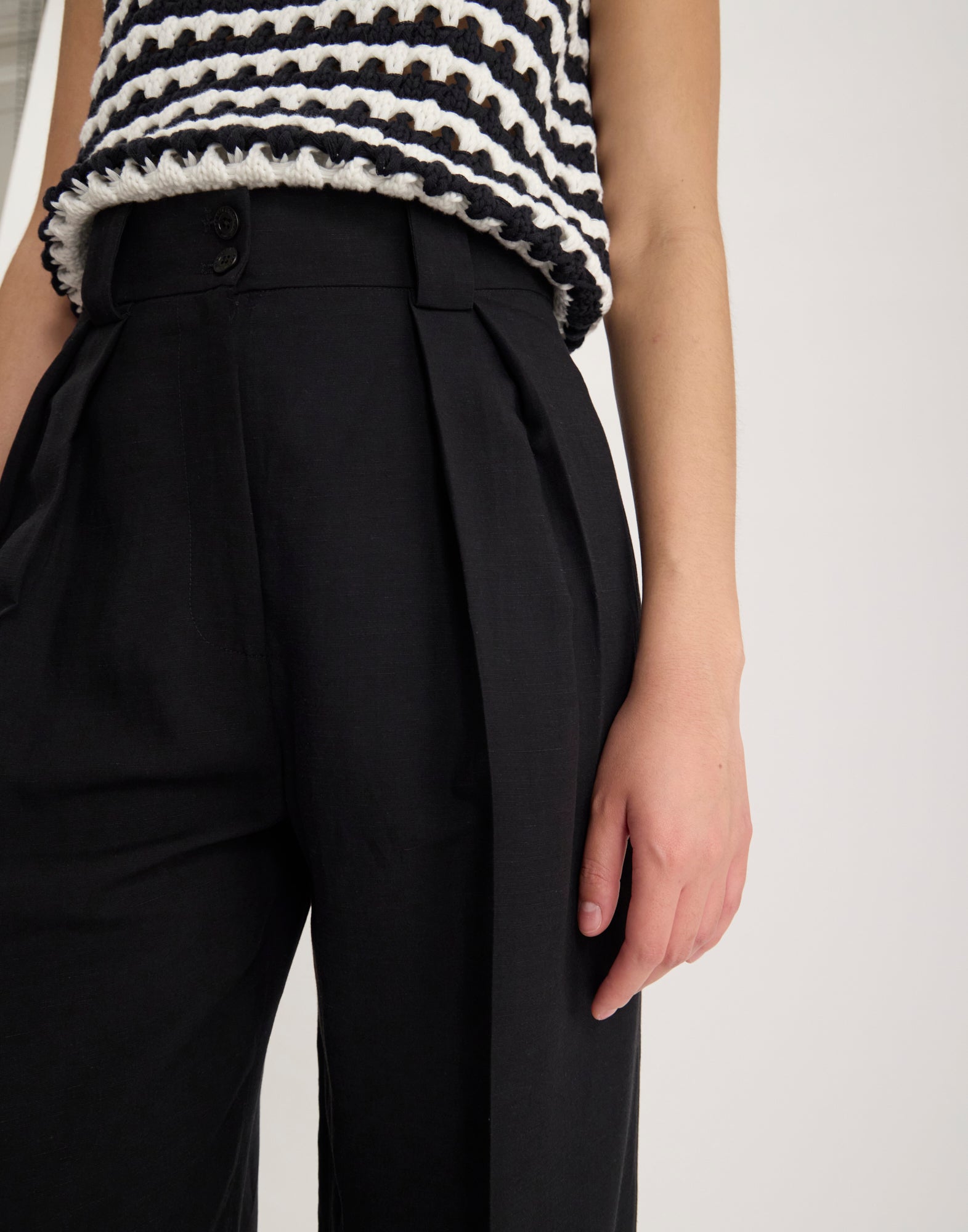 Marlène trousers in rayon and linen