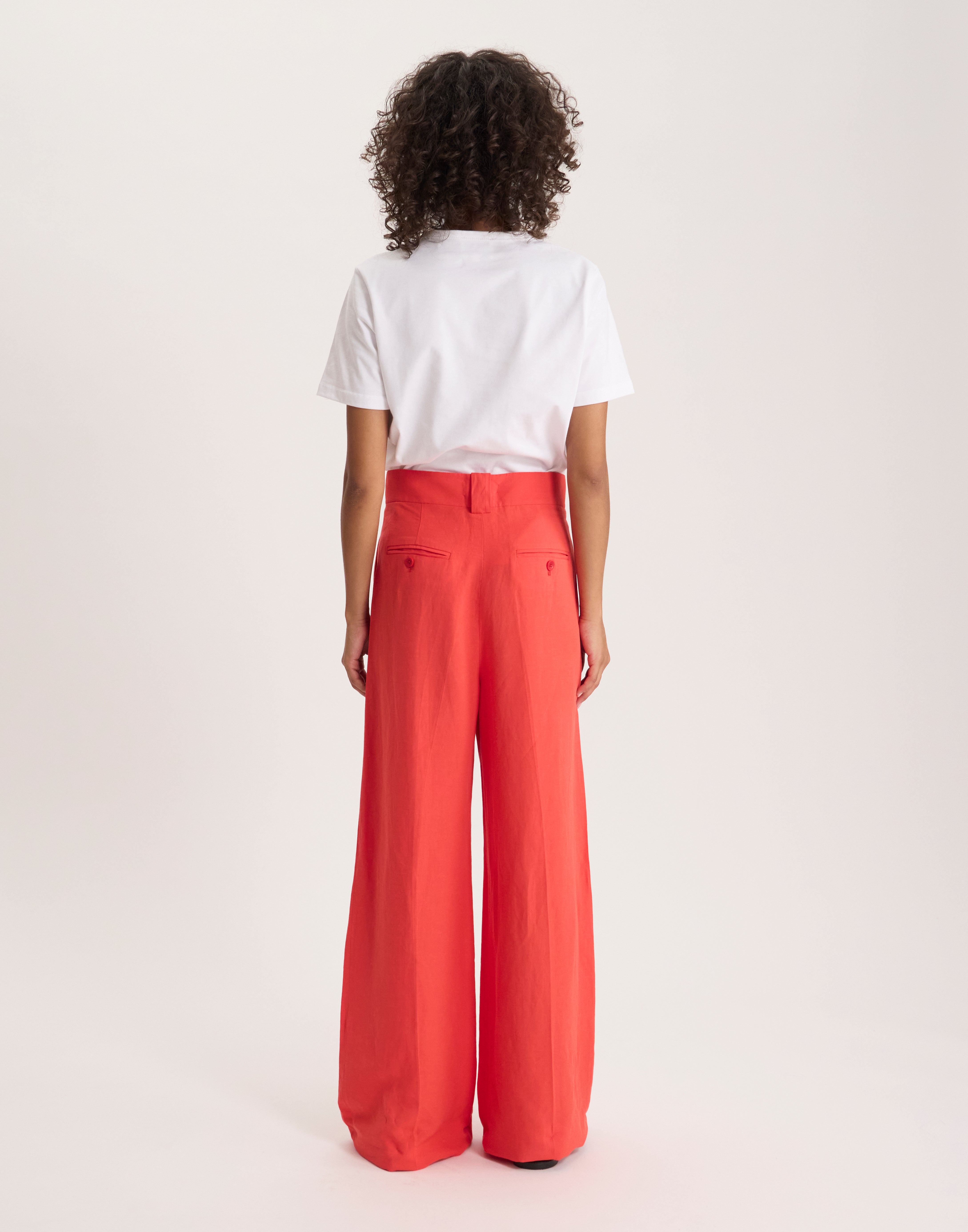 Marlène trousers in rayon and flax