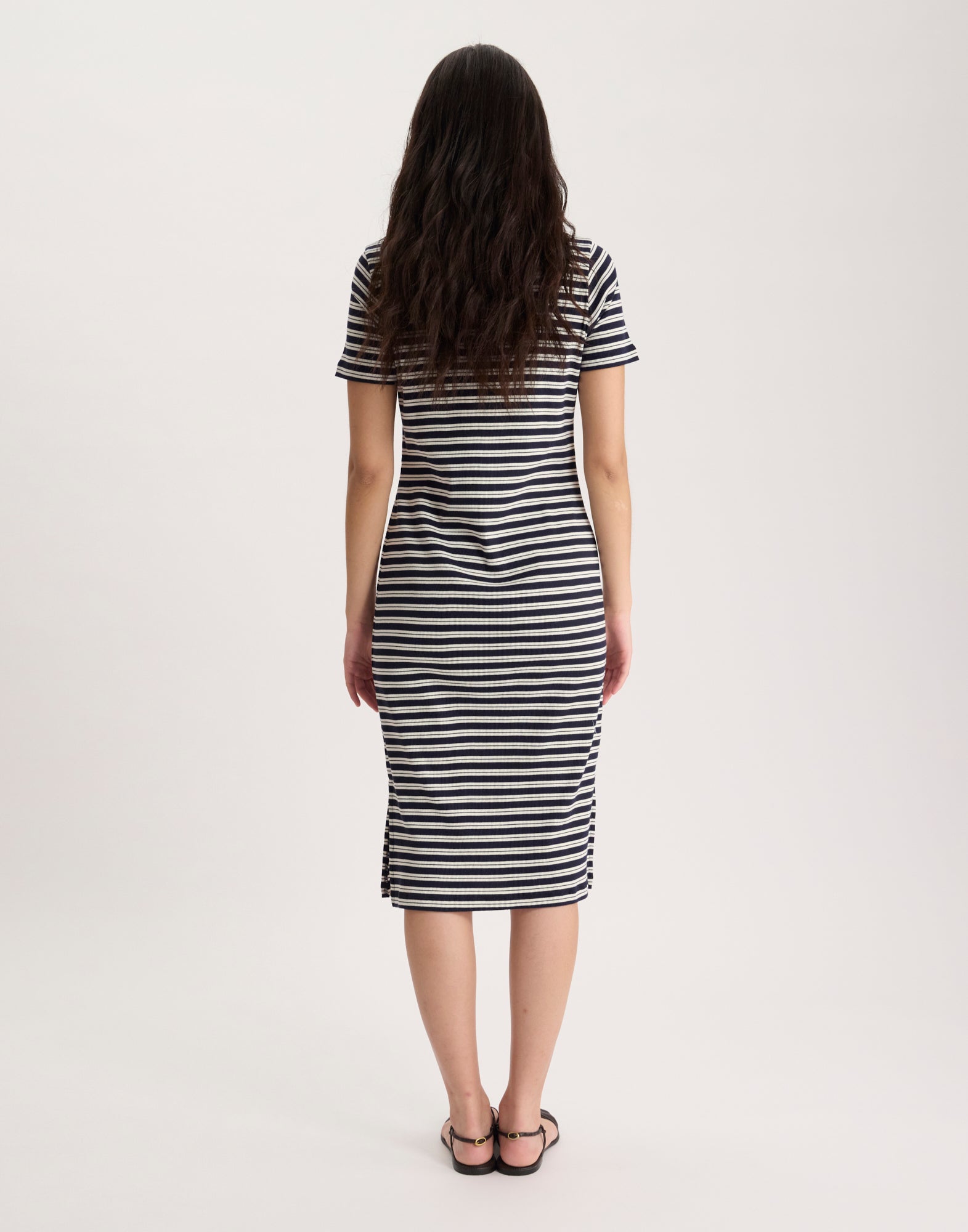 Roman-style cotton polo dress