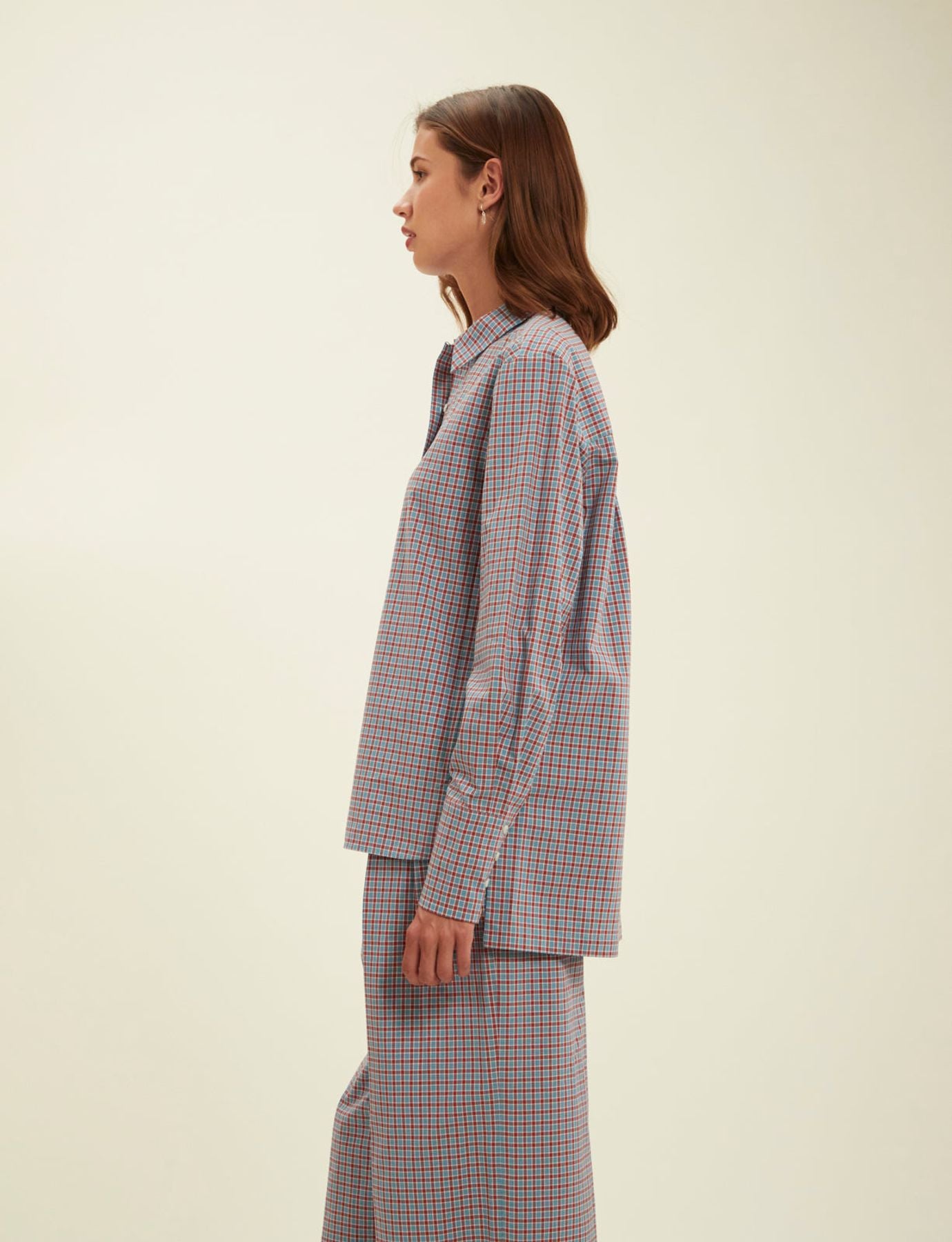 Falco turquoise check shirt