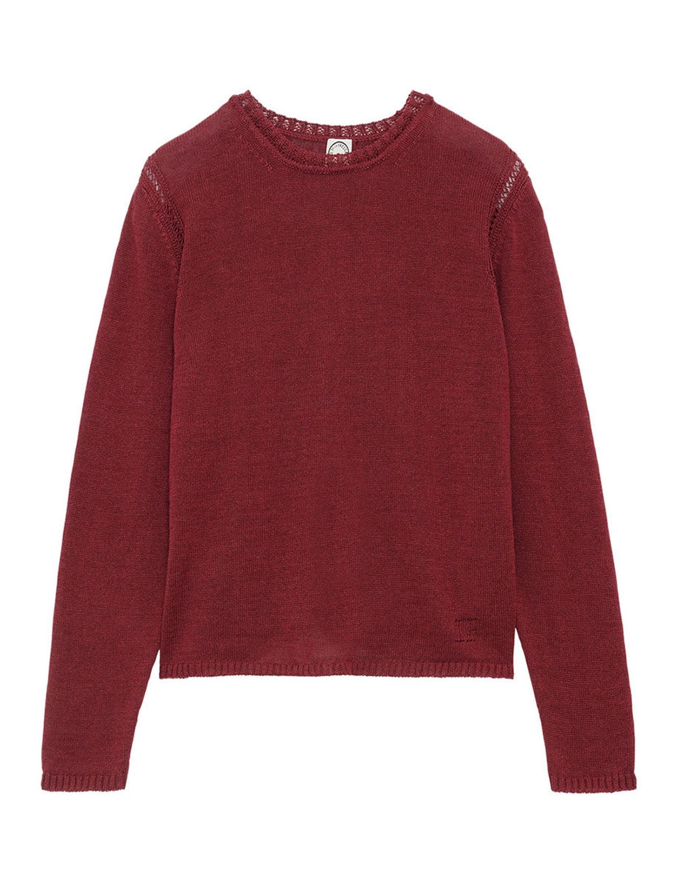 Angelina Raspberry Linen Sweater