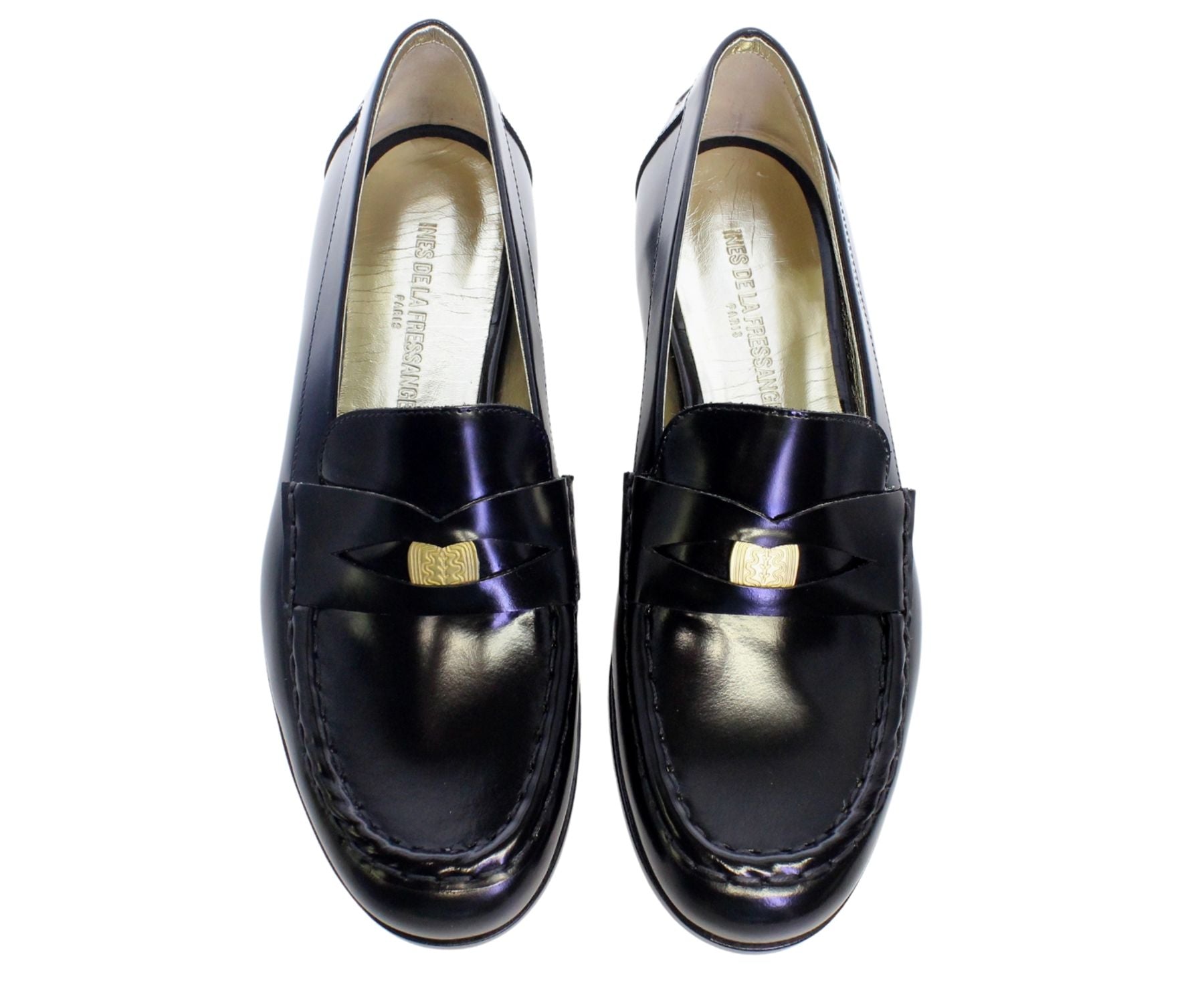 Mocasín Elvire de piel glacé negra