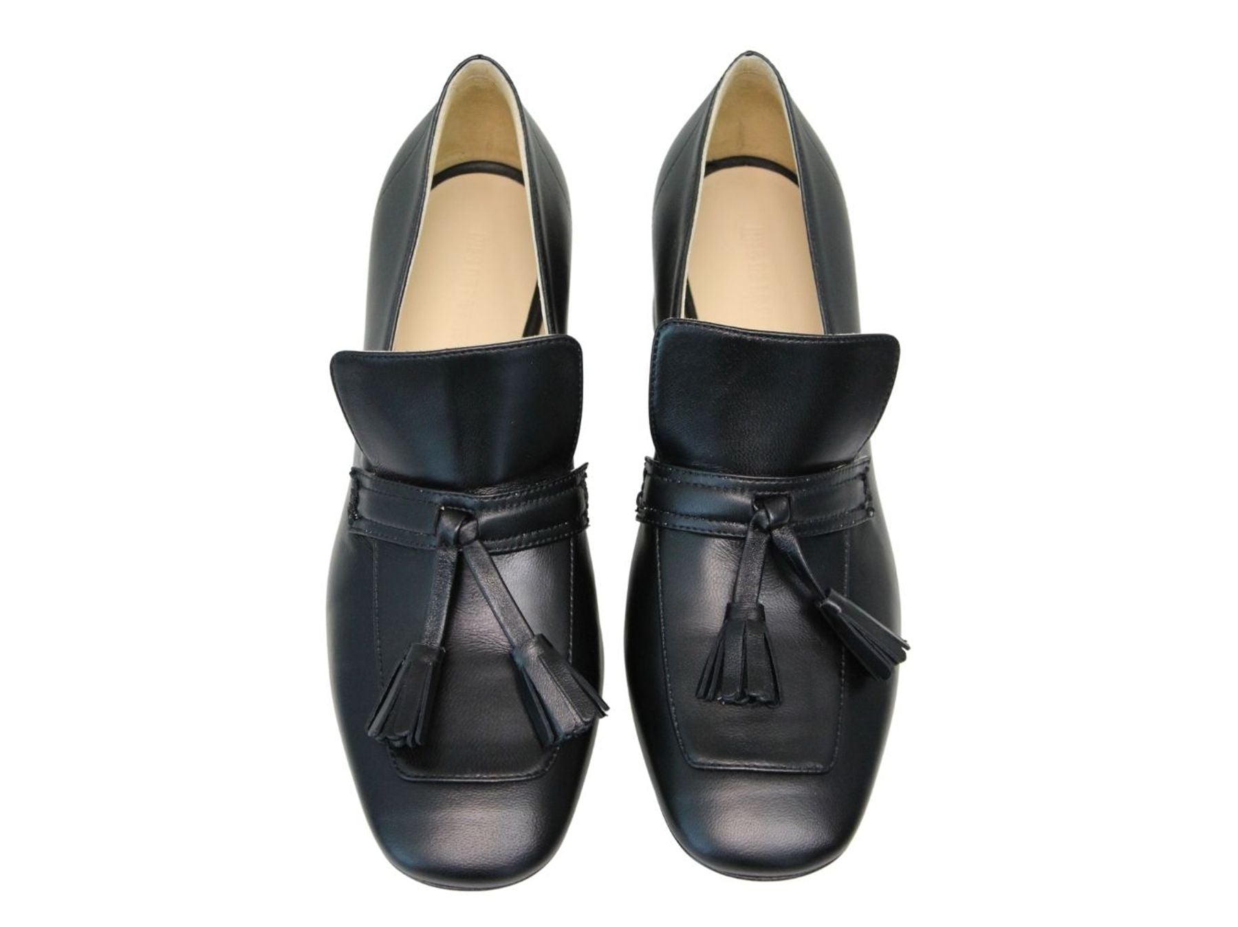 Mocasines de tacón Élise de piel flexible negra