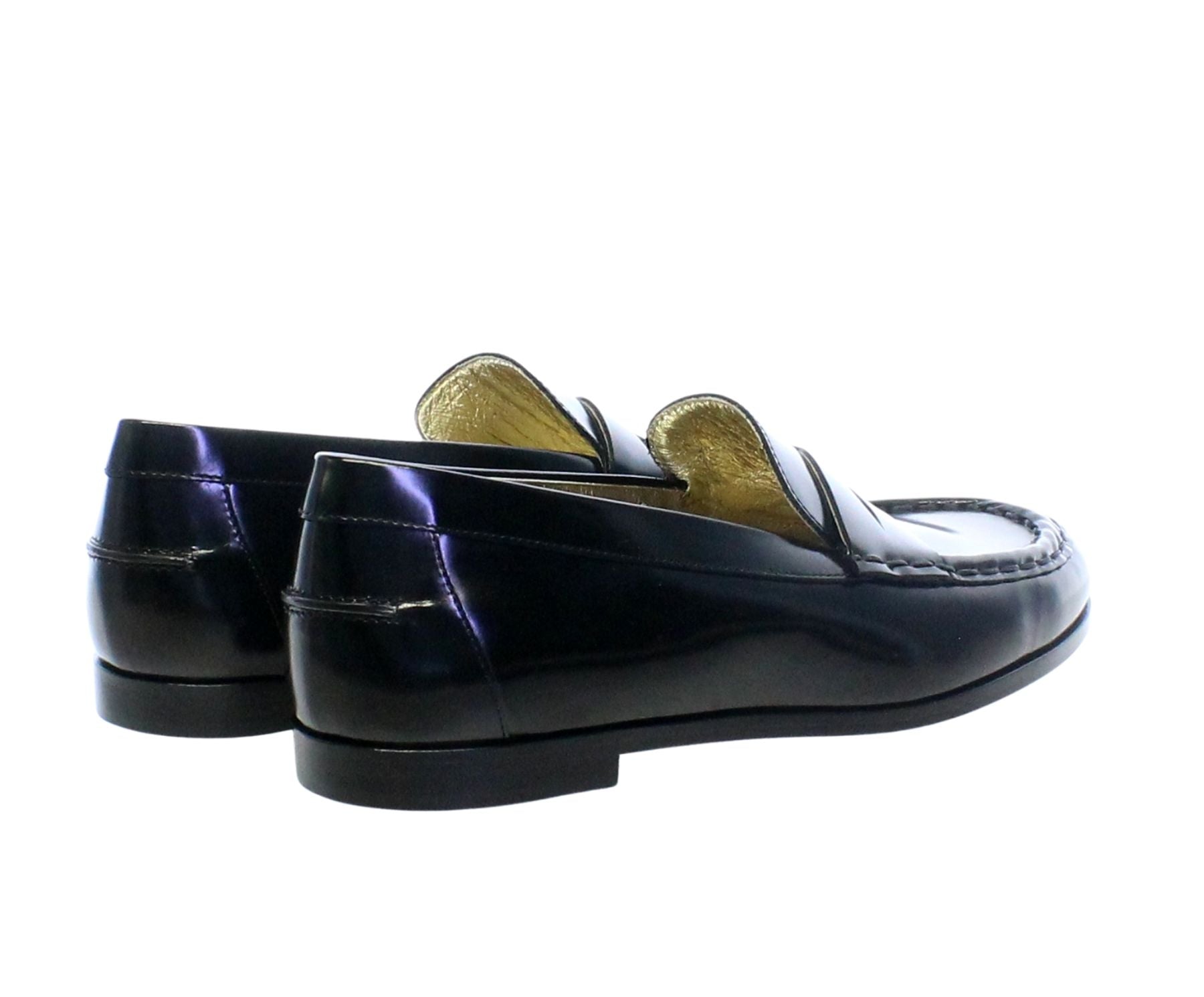 Mocasín Elvire de piel glacé negra
