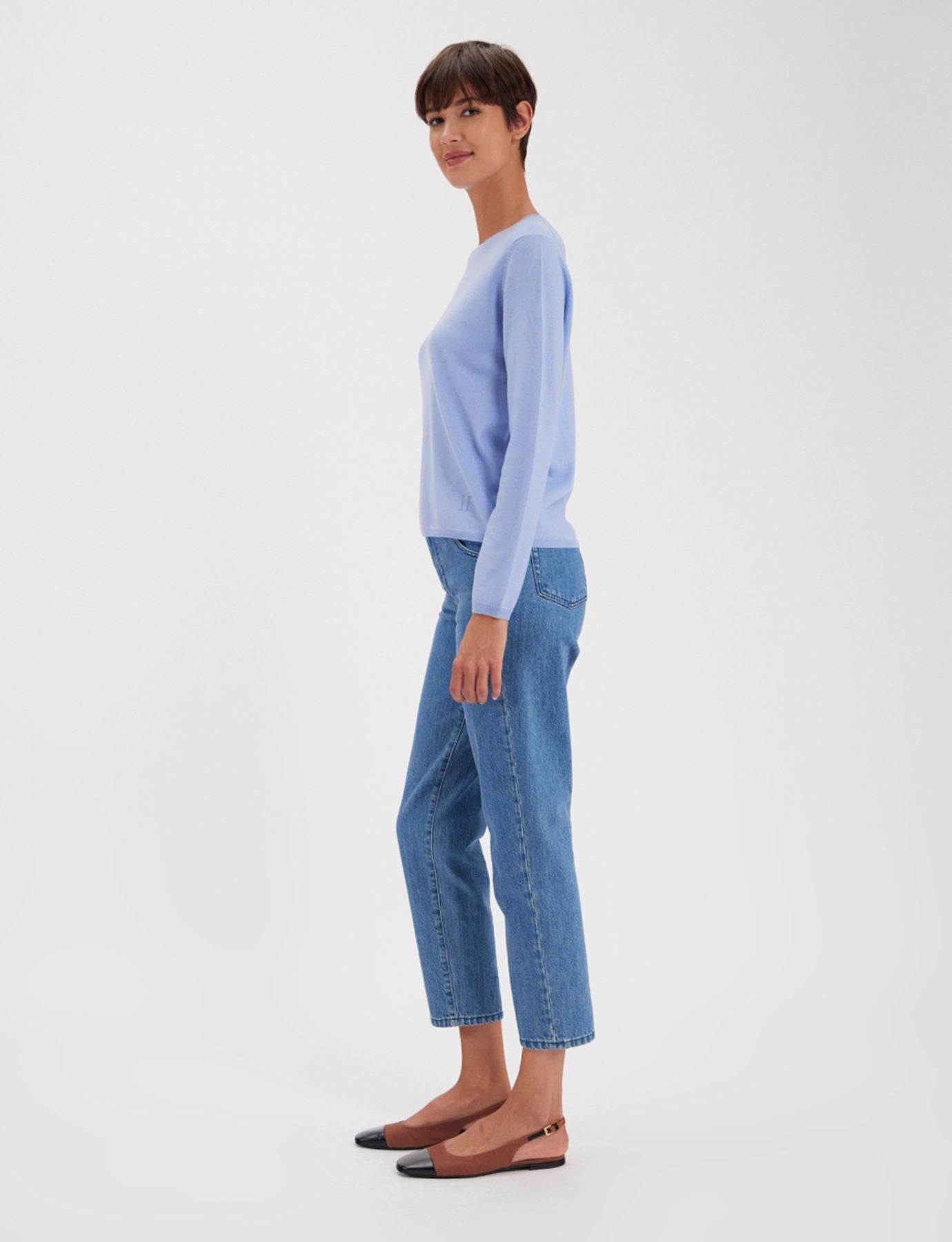 Angelina jersey de lana merino azul claro