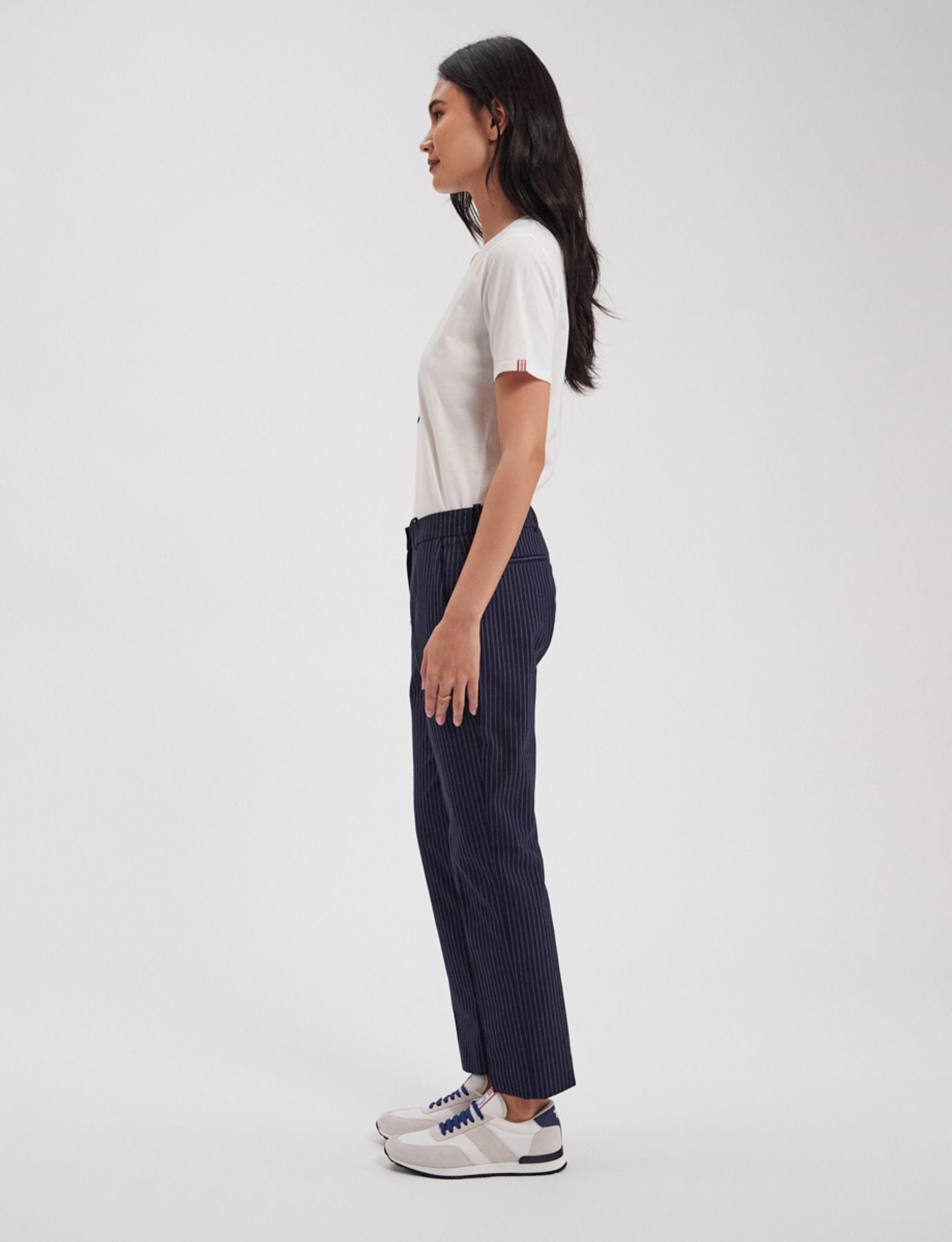 Pantalón Audrey Navy de rayas finas