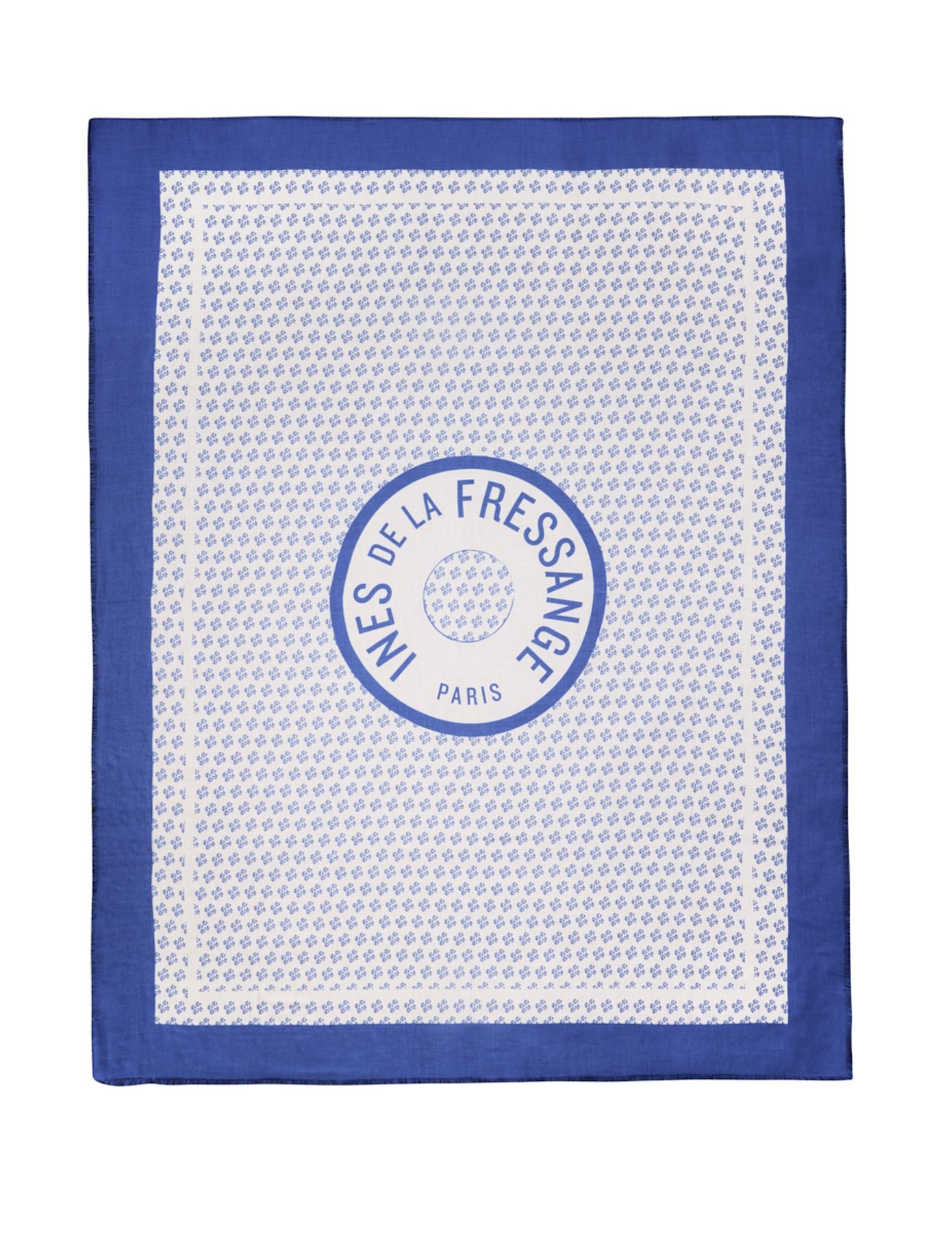 Pareo Flore estampado en azul y blanco