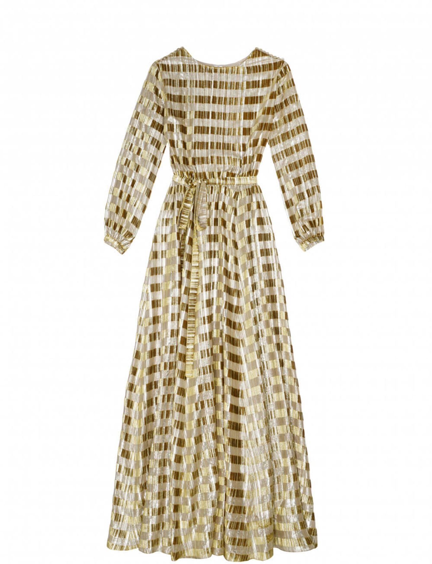 Vestido dorado de terciopelo y lúrex Adele