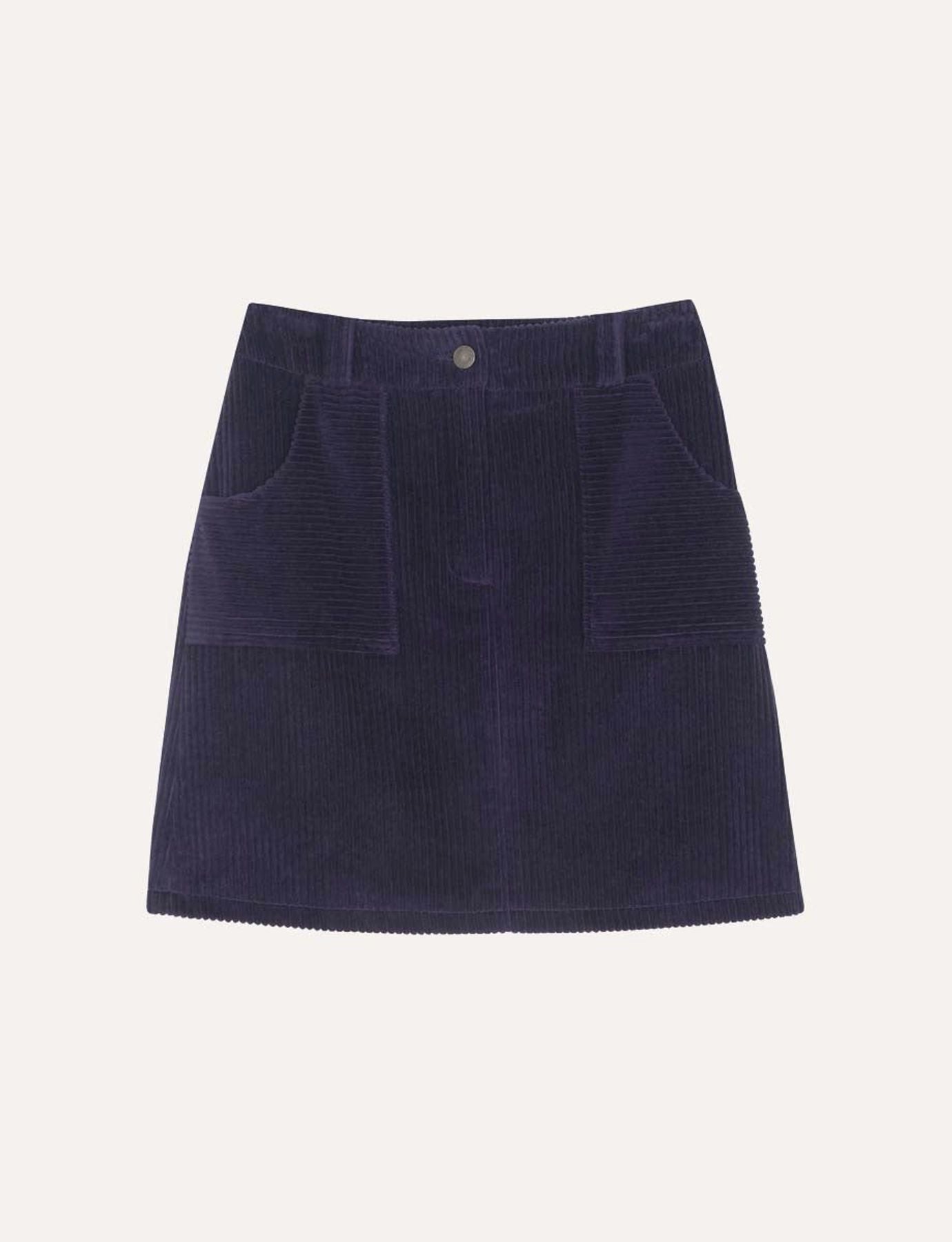 Falda Anethe de terciopelo morado