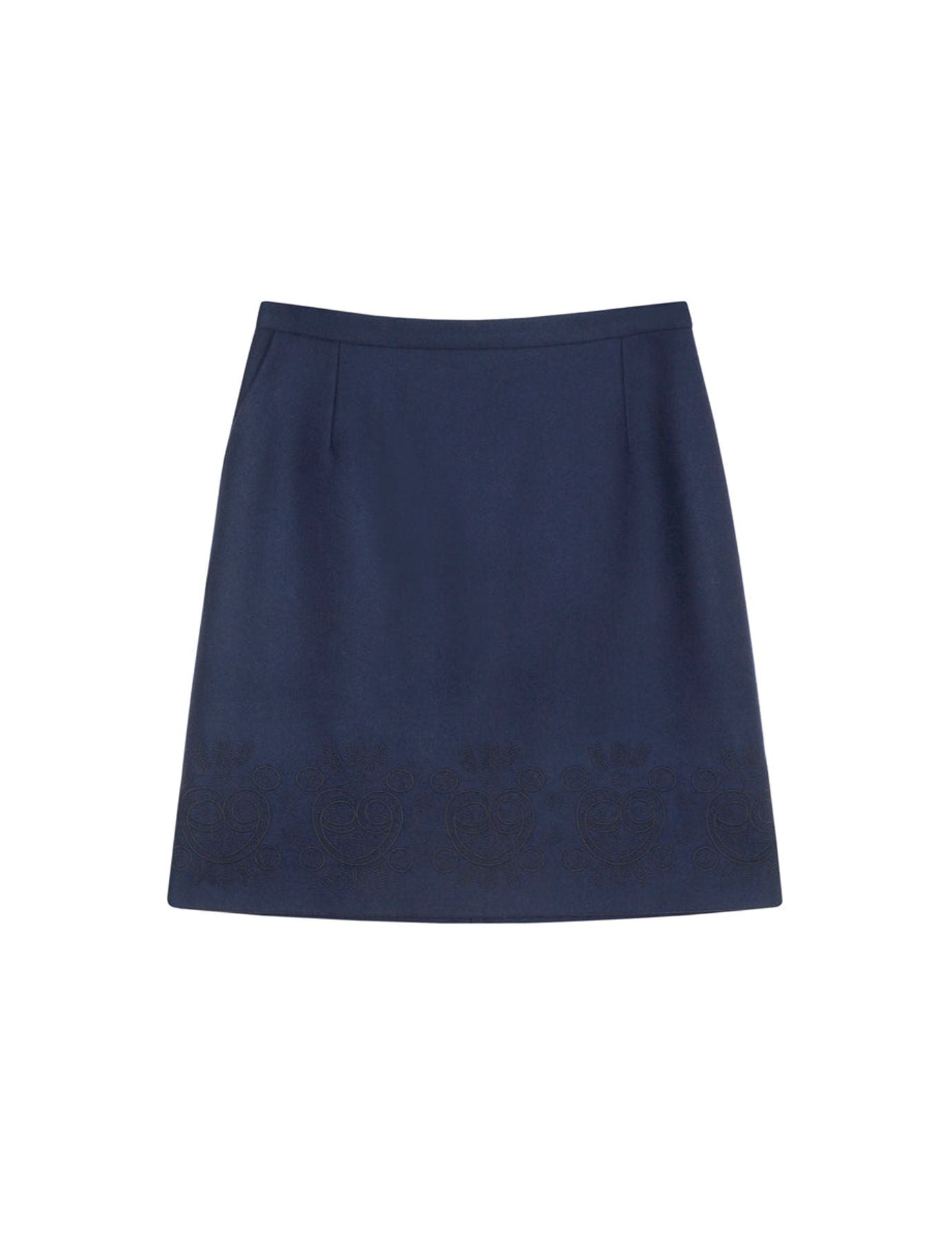 Falda Sophia de lana azul marino