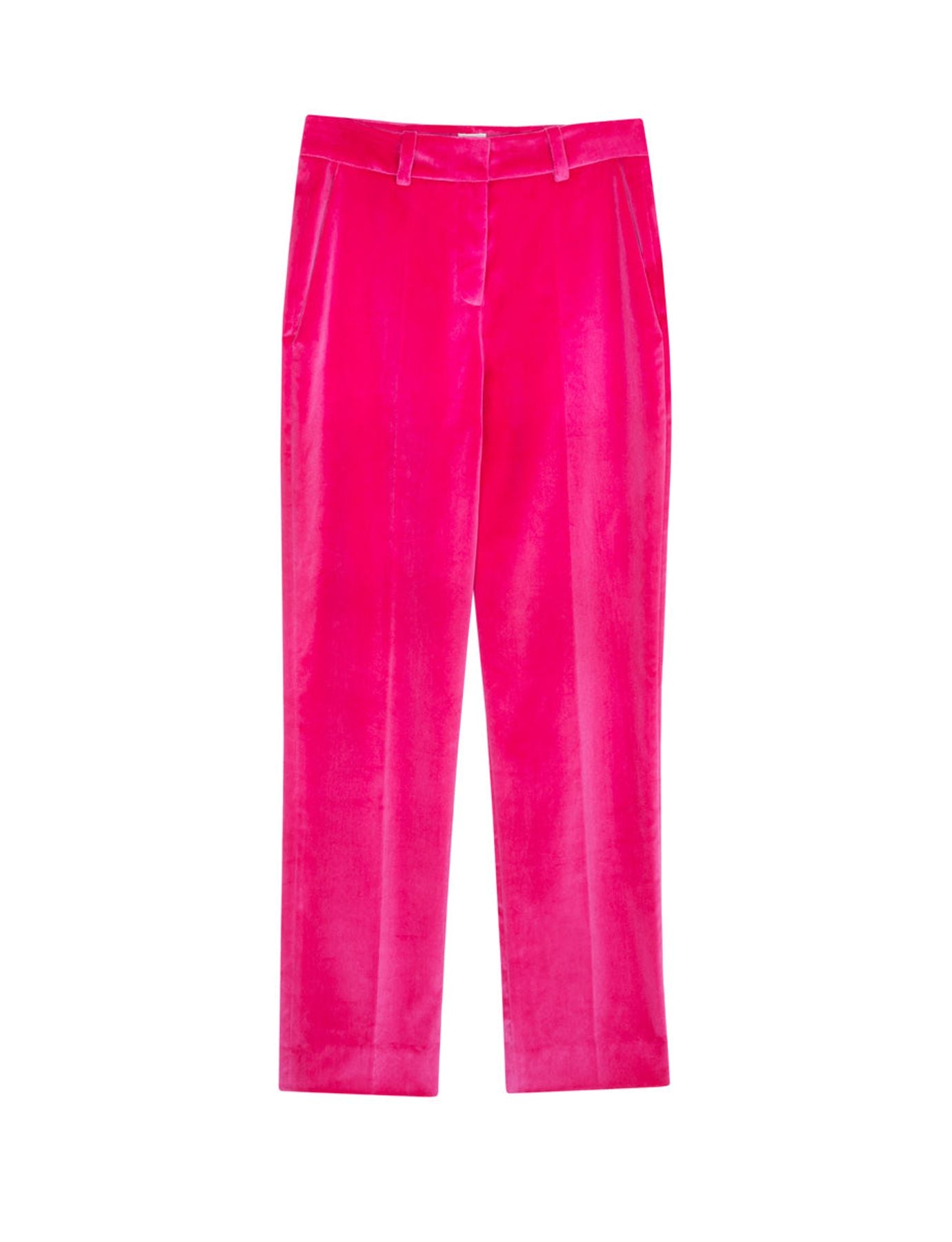 Audrey fuchsia velvet trousers