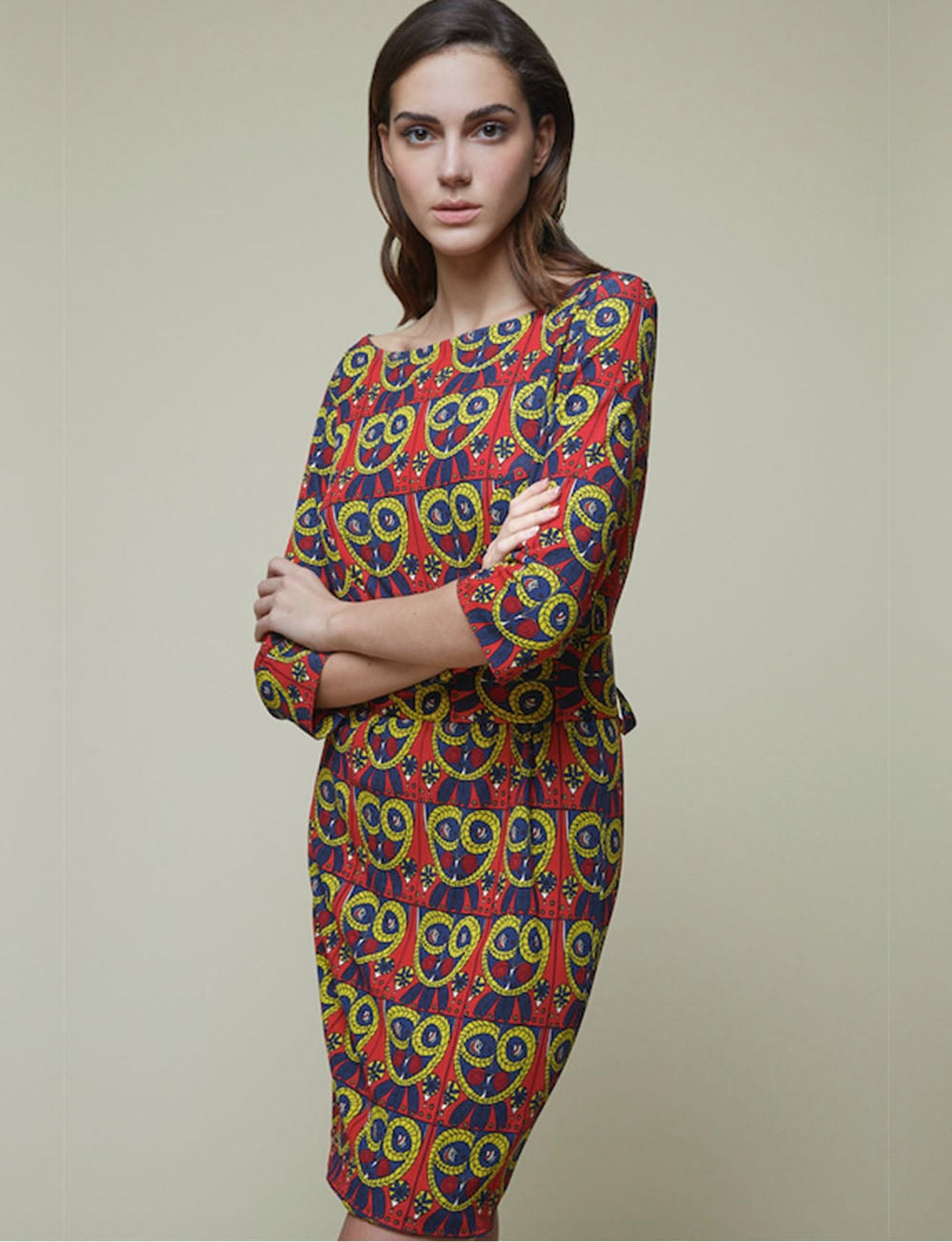 Vestido Justine con estampado masquerade verde