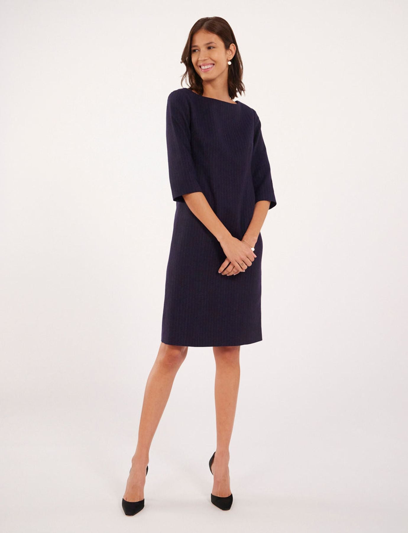 Vestido Justine de lana azul marino