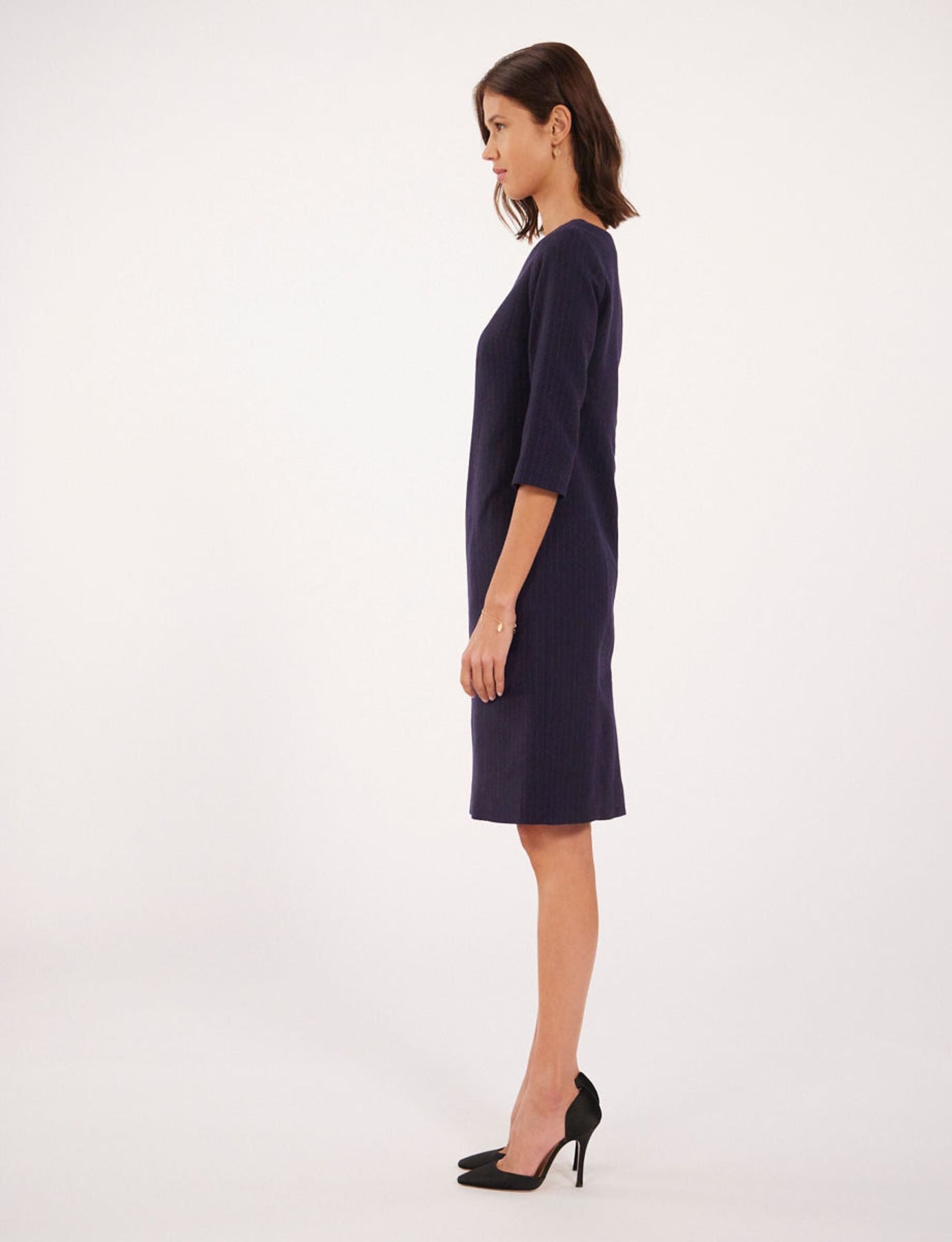 Vestido Justine de lana azul marino