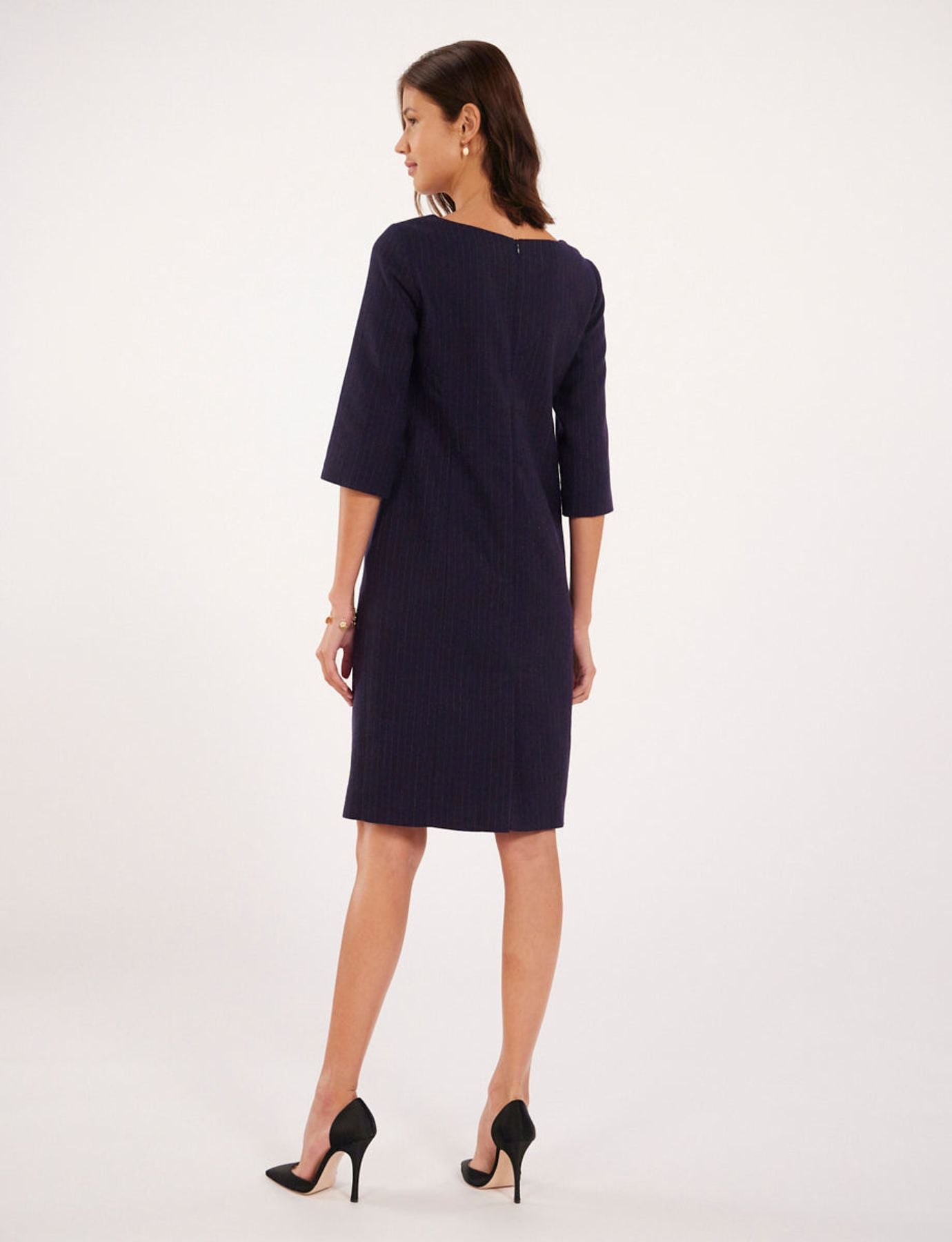 Vestido Justine de lana azul marino