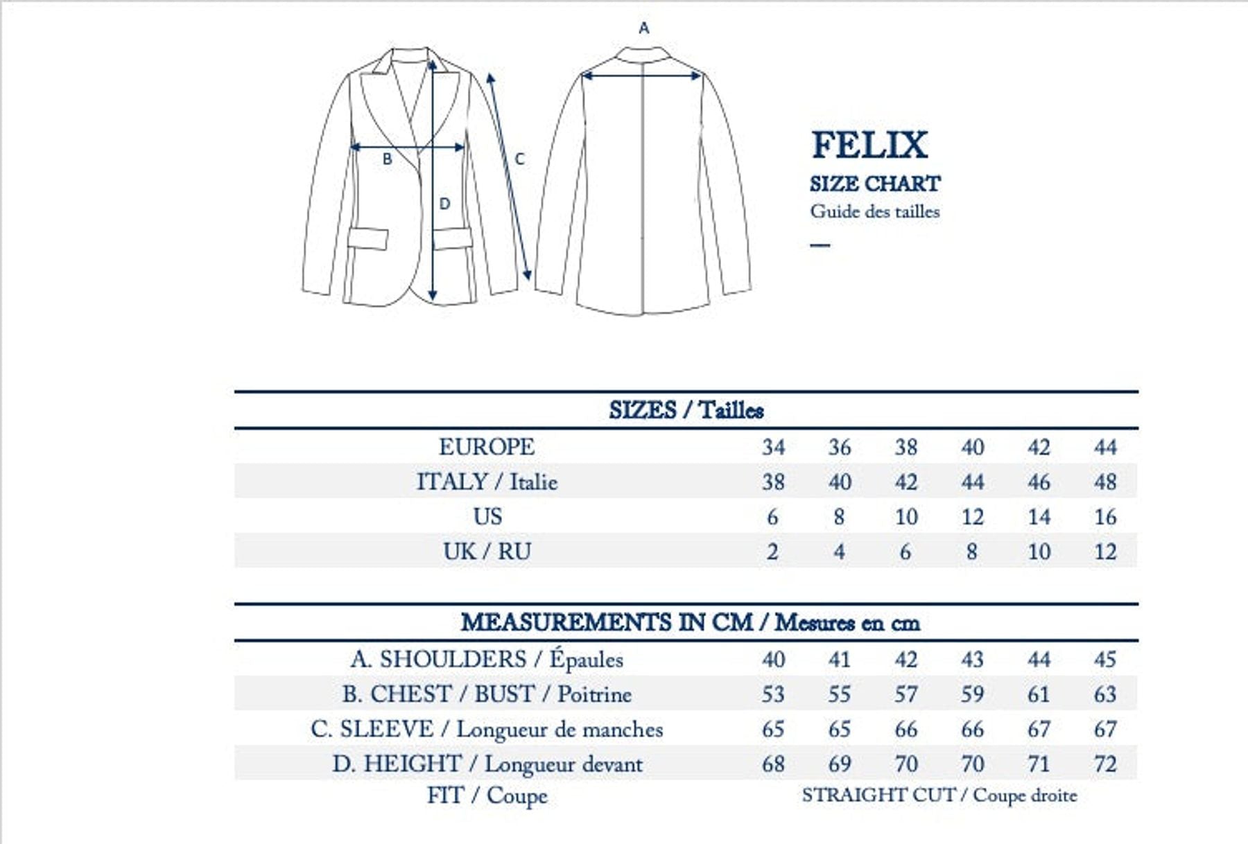 Chaqueta azul marino Felix