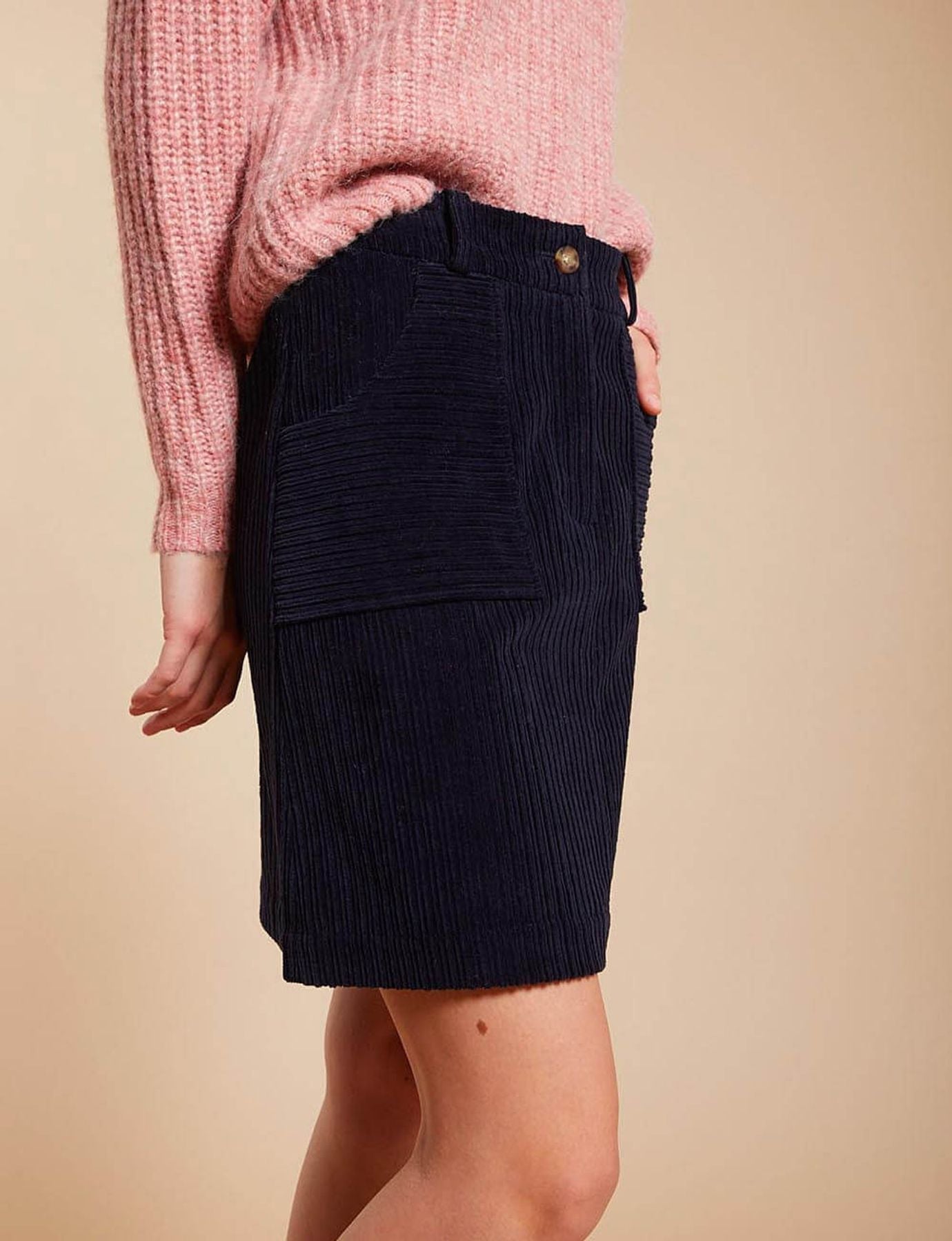 Falda Anethe azul marino