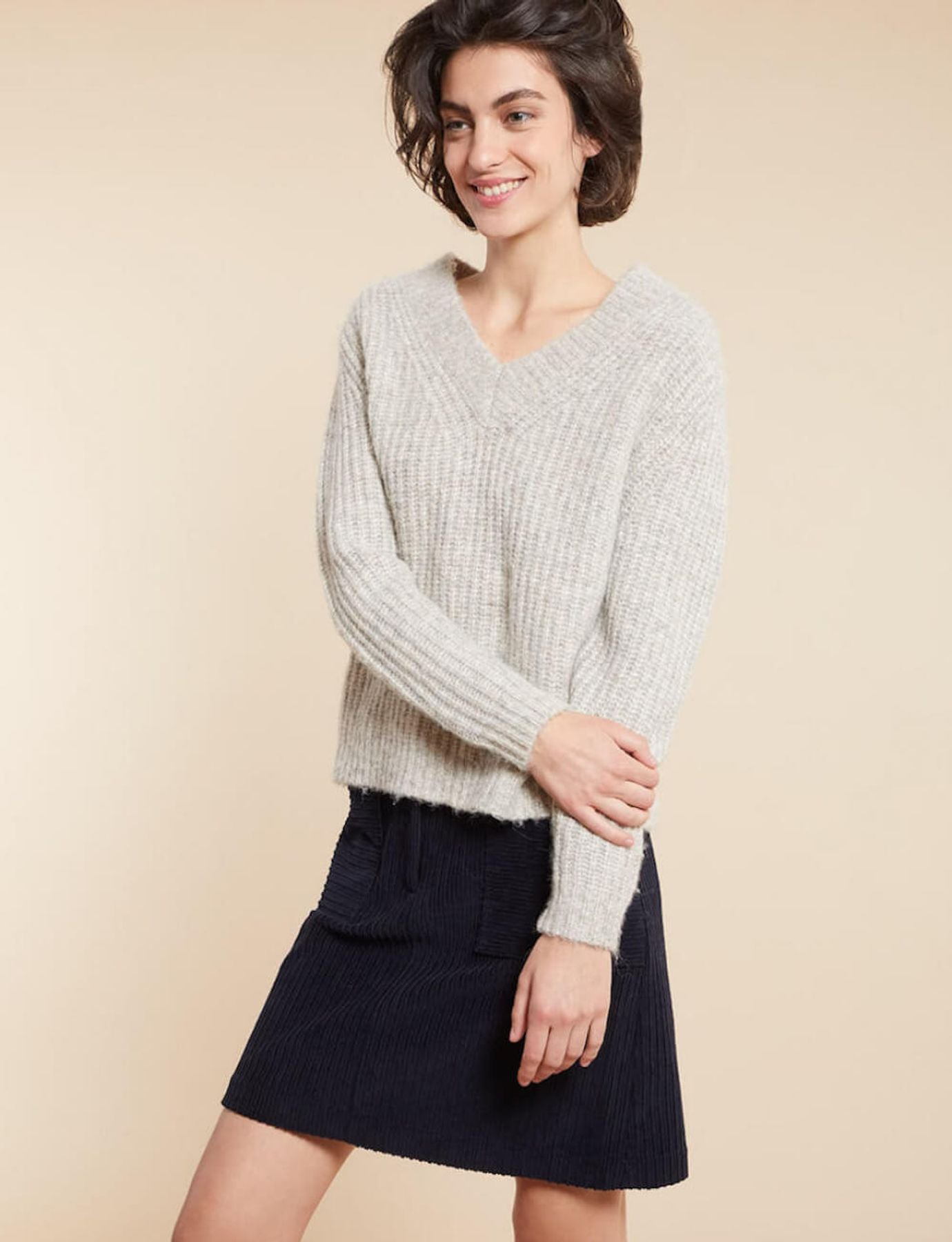 Falda Anethe azul marino