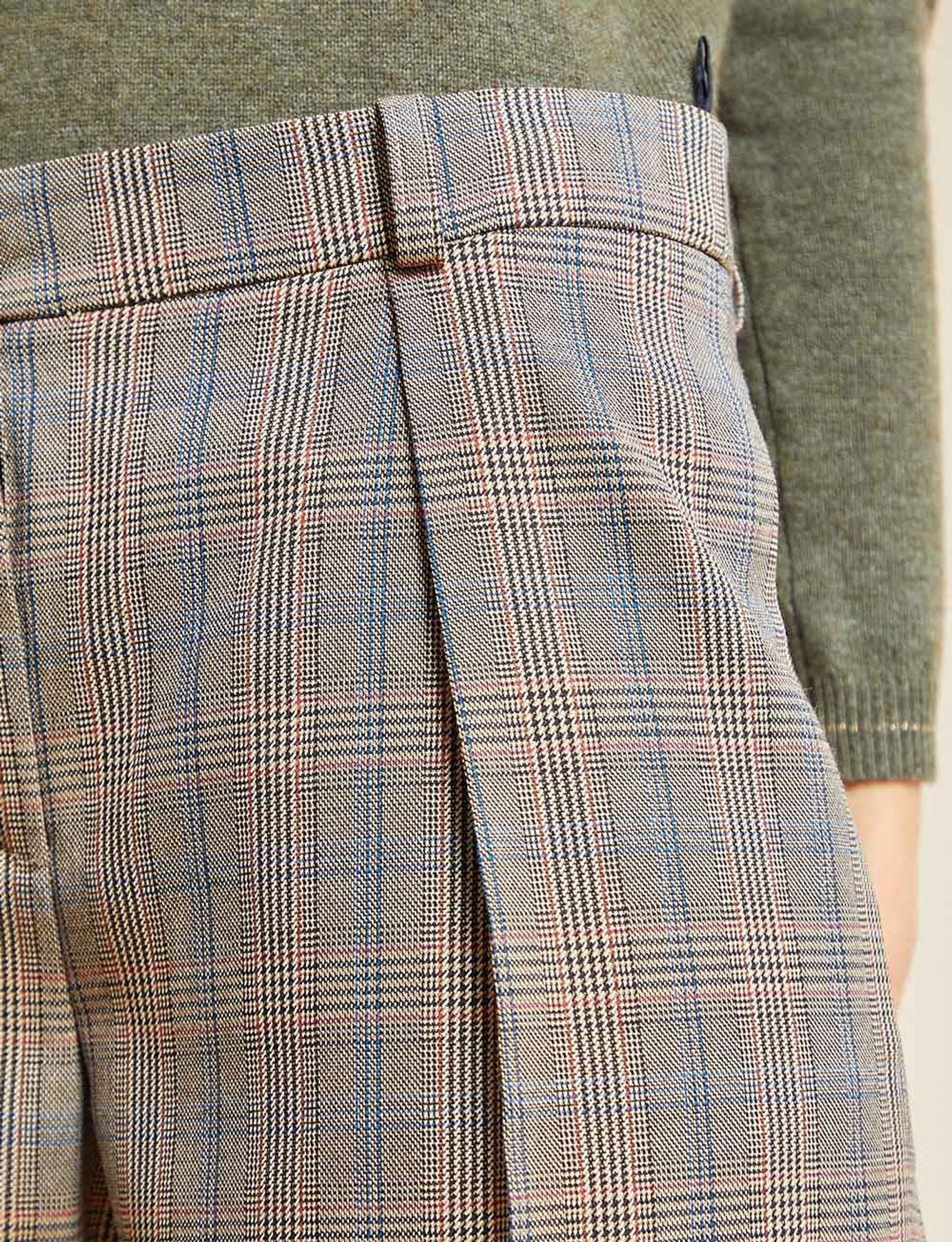 Pantalón Hector Príncipe de Gales beige