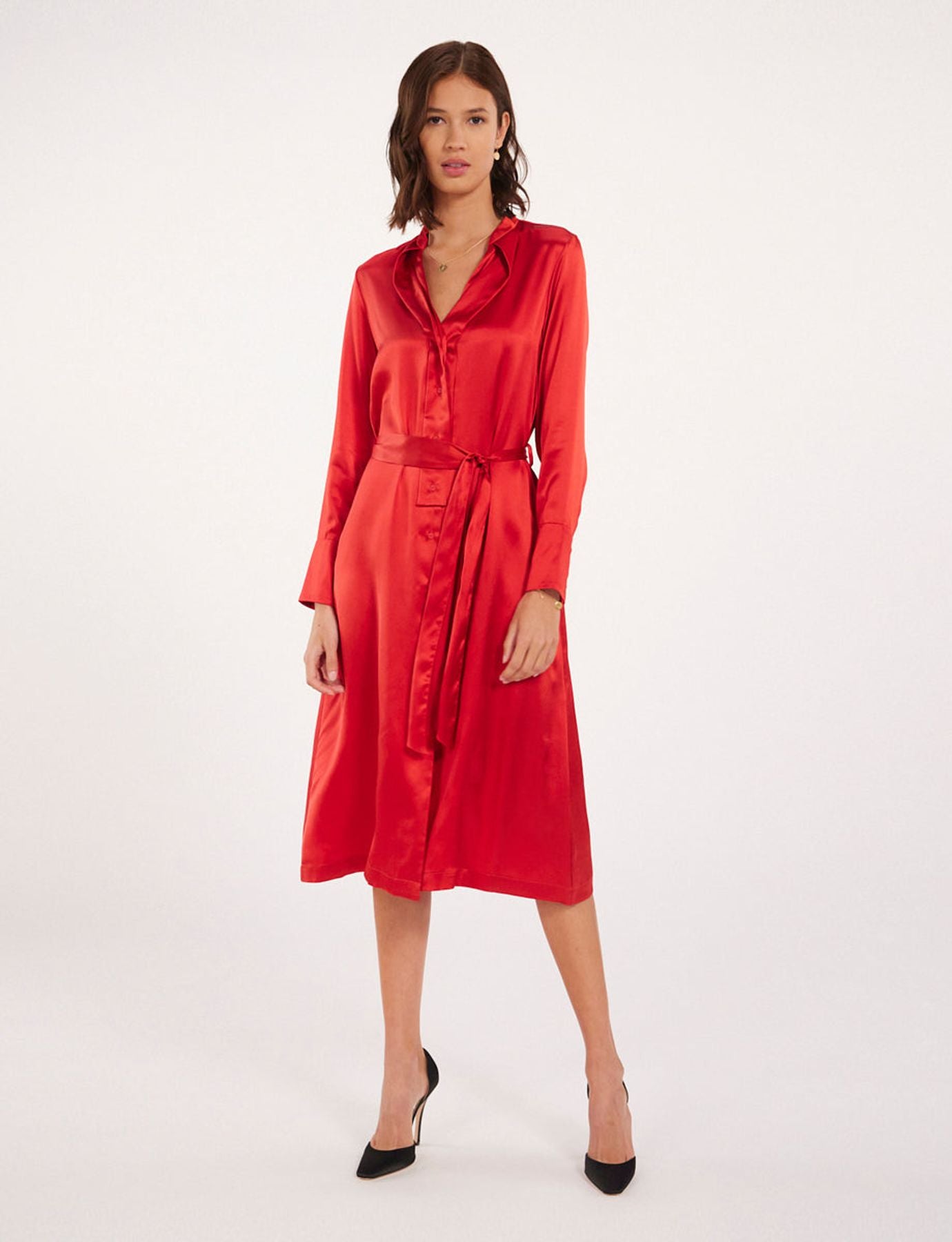 Vestido de orquídeas rojas