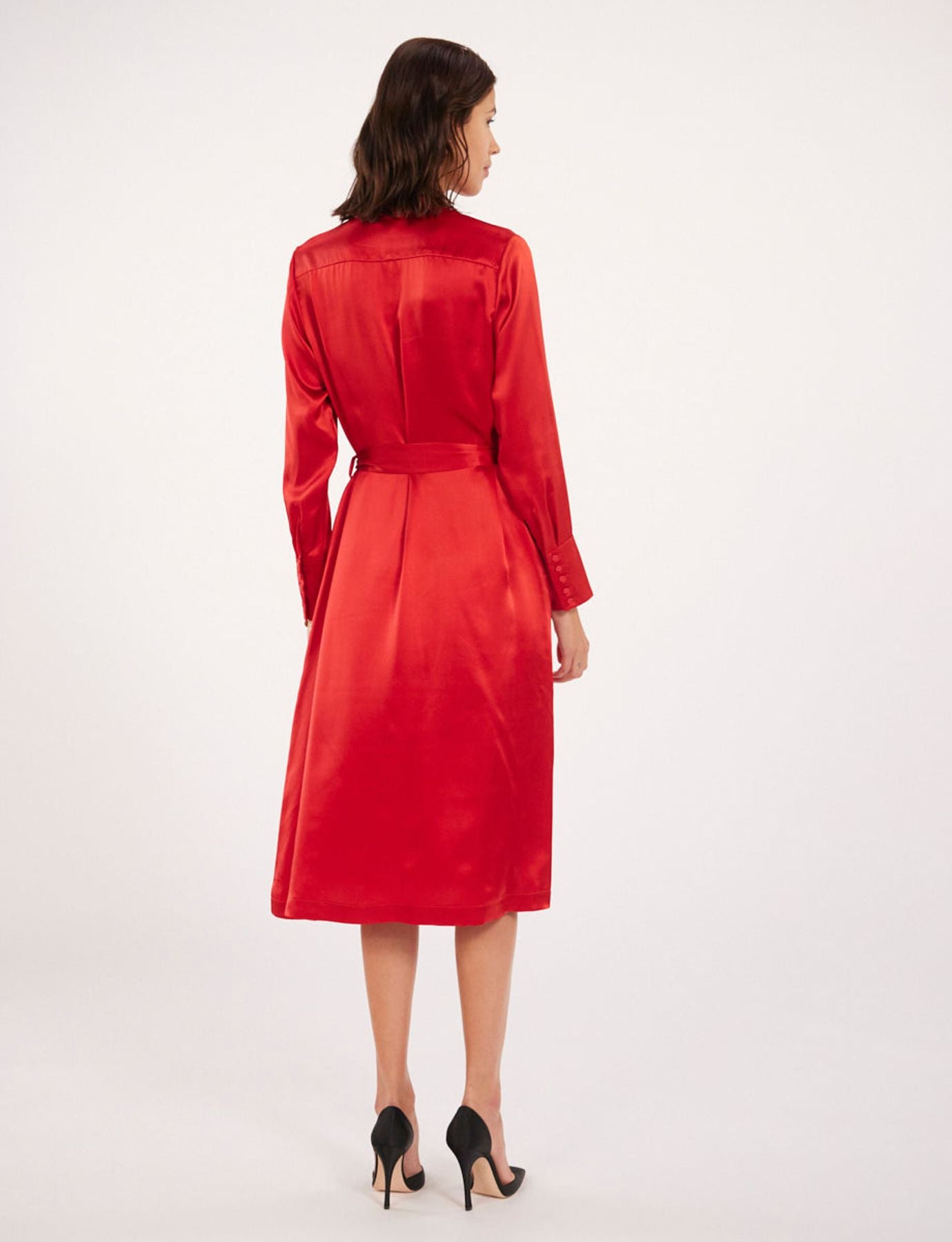 Vestido de orquídeas rojas