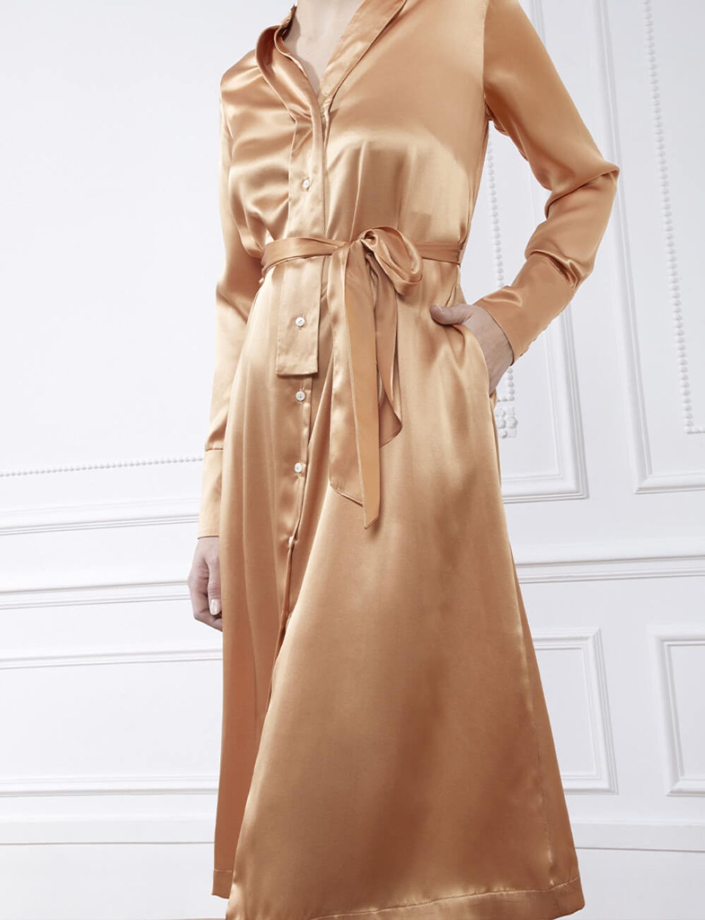 Vestido orquídea oro rosa