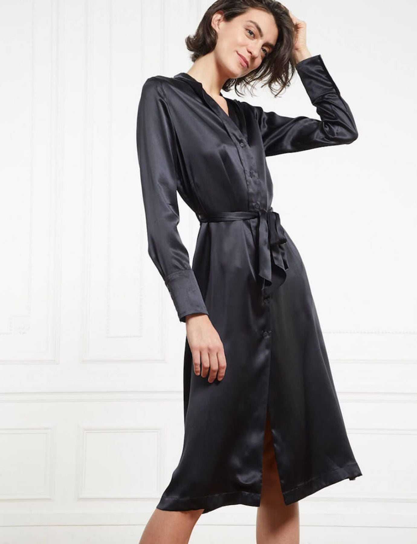 Vestido orquídea negro