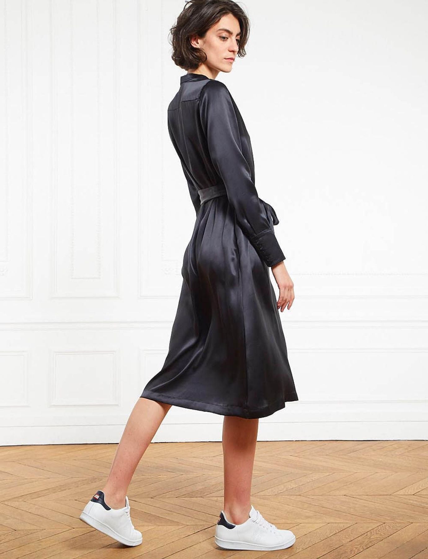 Vestido orquídea negro