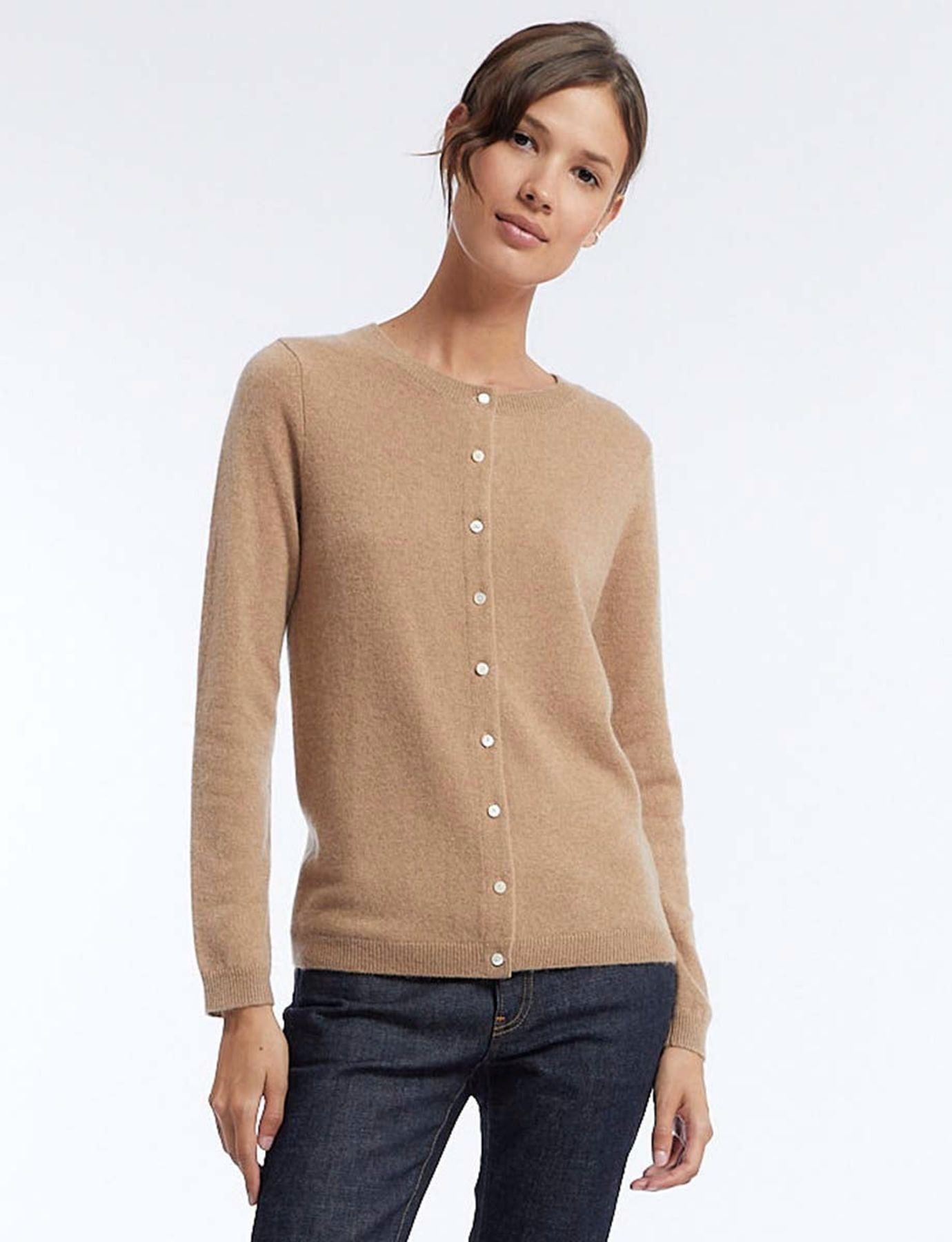 Chaqueta de punto camel Cesare