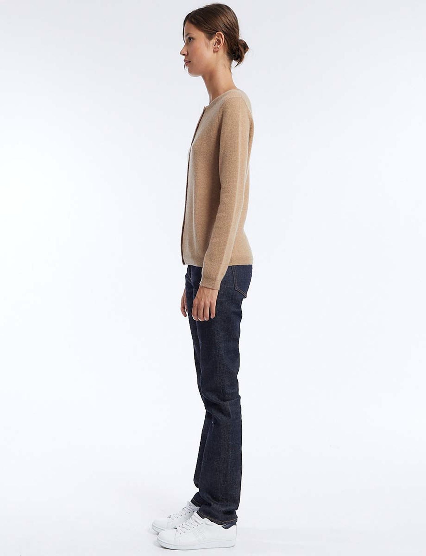 Chaqueta de punto camel Cesare