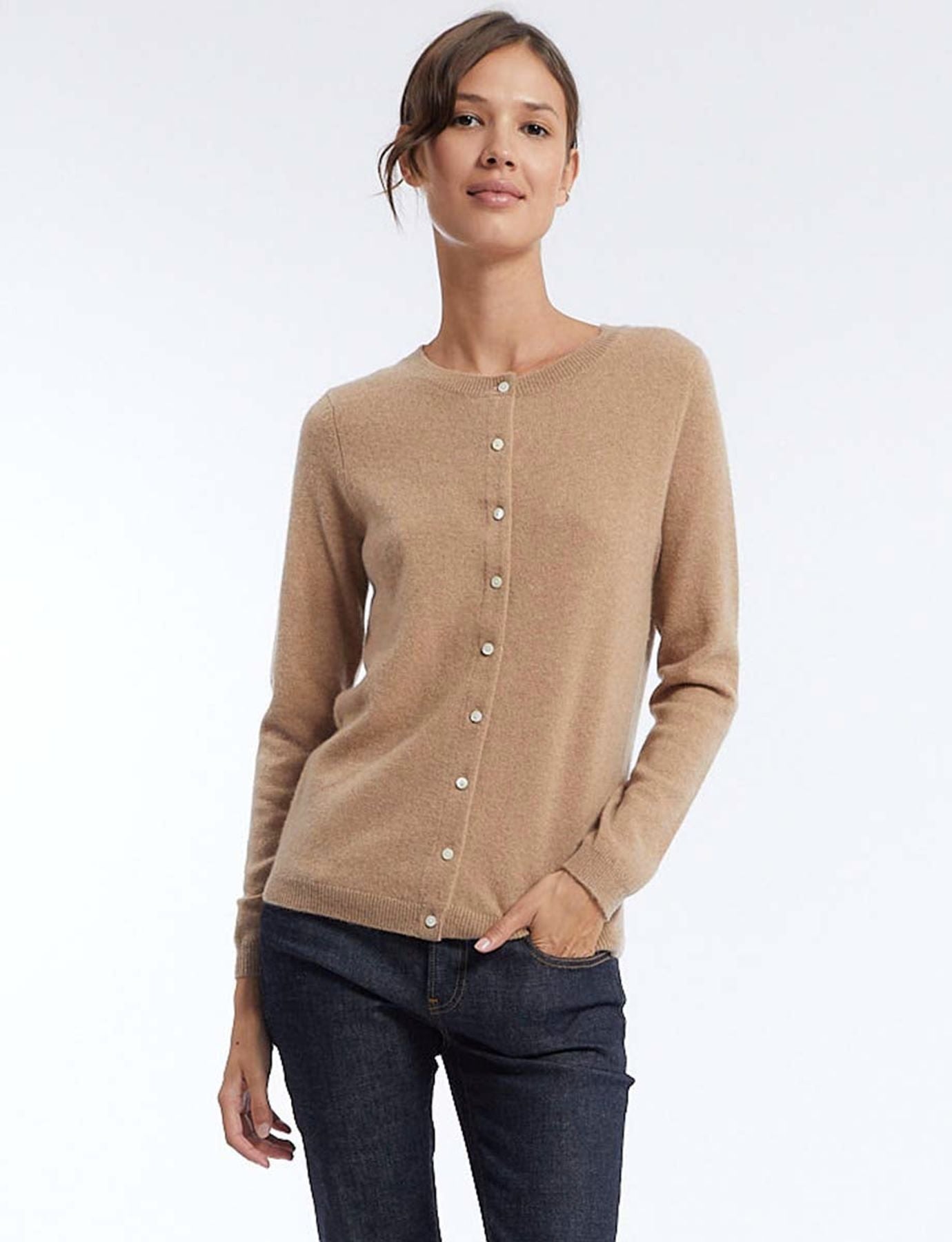Chaqueta de punto camel Cesare