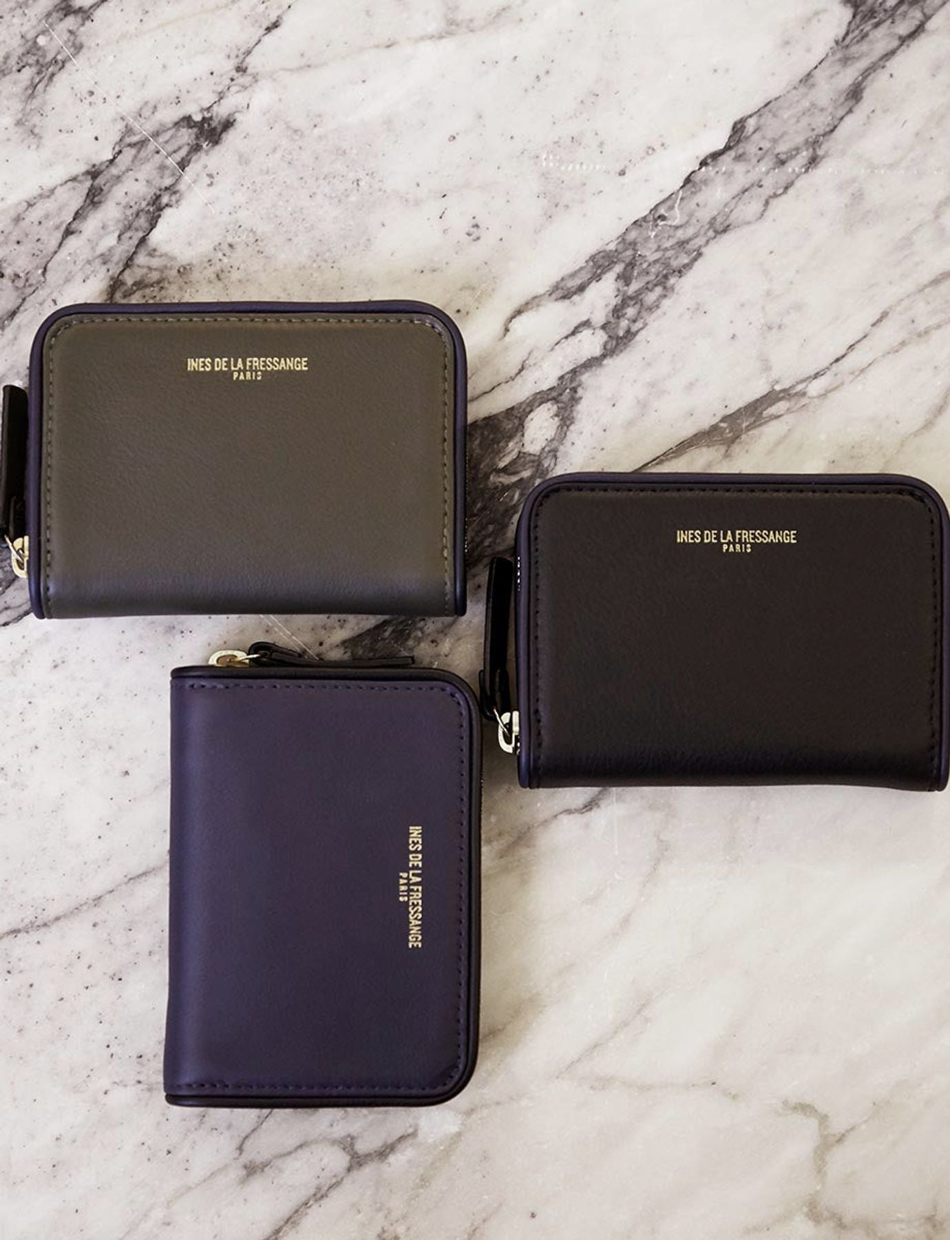 Marcia khaki leather wallet