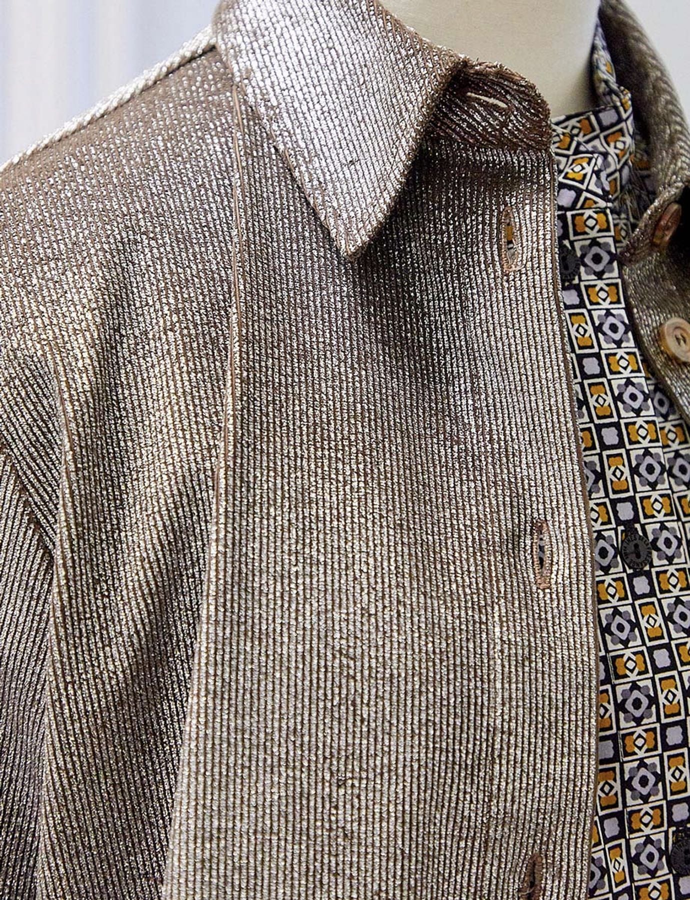 Cassia shirt in silver velvet