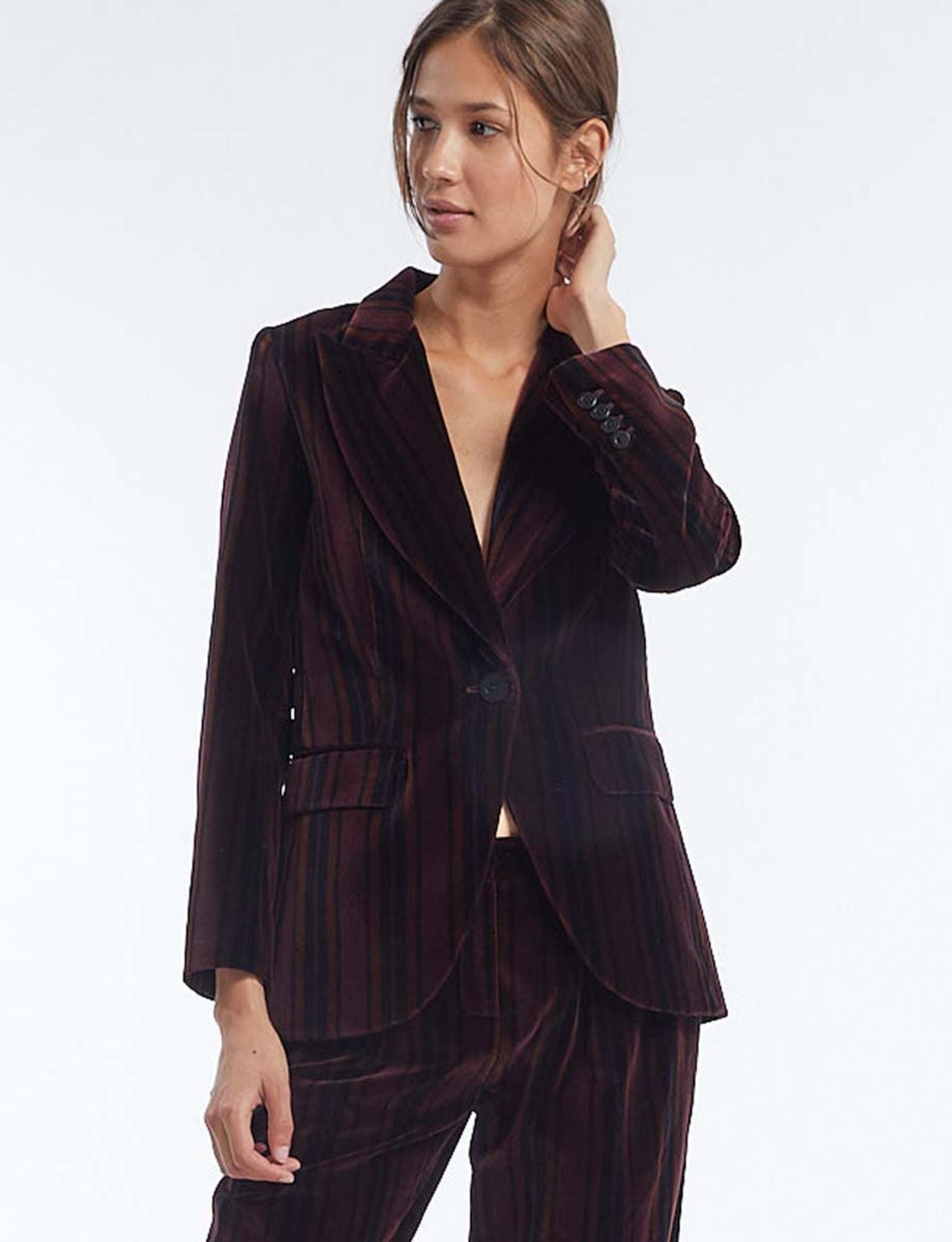 Jacke Gaelle Samt bordeaux