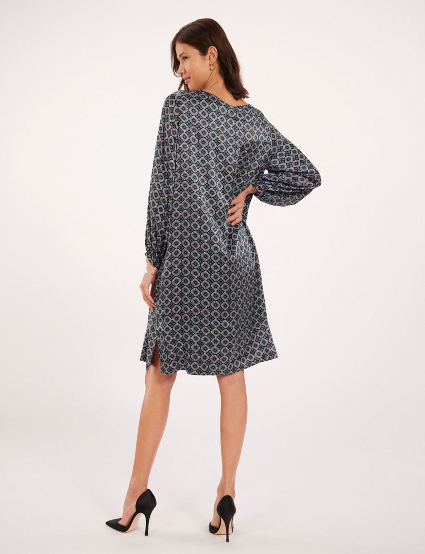 Ariane vestido azul marino años 70