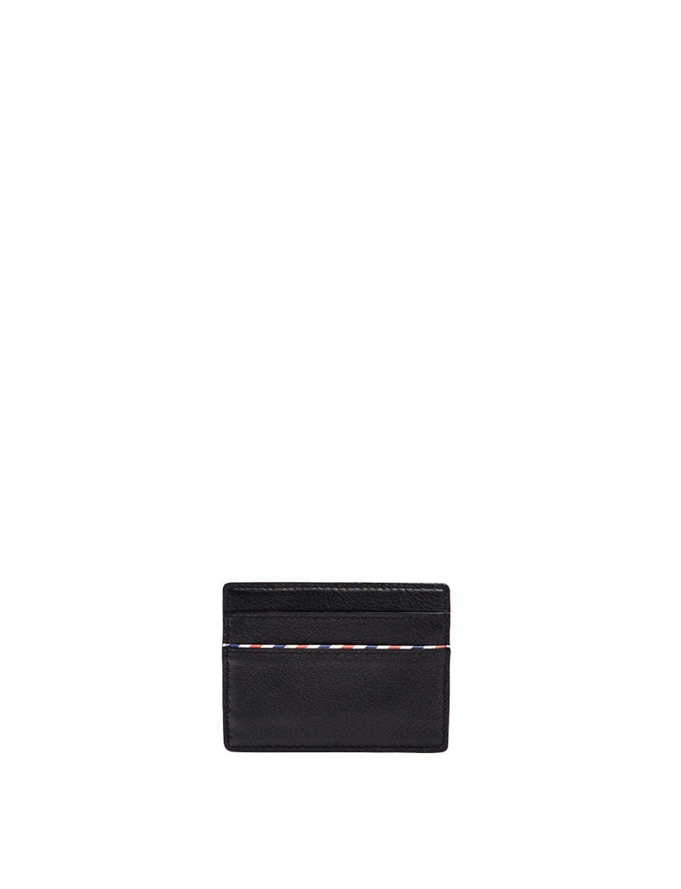 Marcia black leather card holder