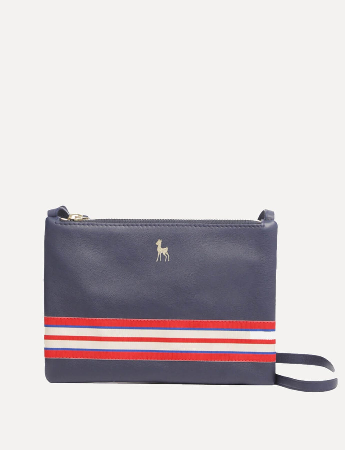 Le Parisien clutch bag in navy leather